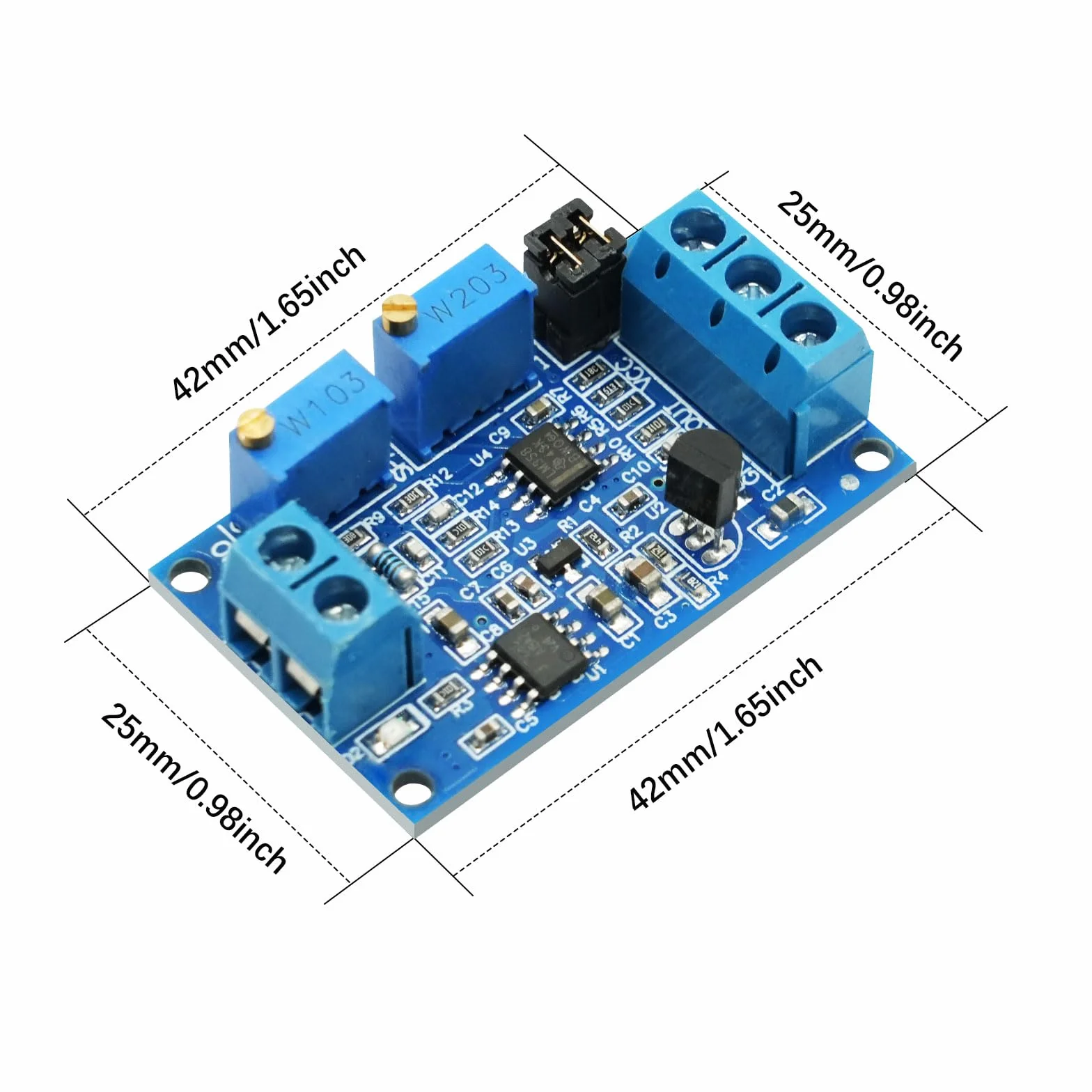 Módulo convertidor de corriente a voltaje 0/4-20 mA a 0-3,3 V 5 V 10 V transmisor de voltaje, módulo transformador de corriente, placa de conversión de señal