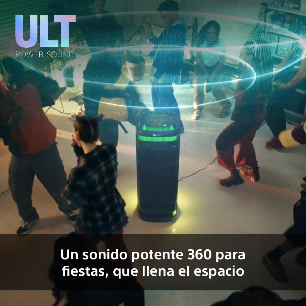 Sony ULT TOWER 10, altavoz bluetooth para fiestas con ULT POWER SOUND, Deep Bass, X-Balanced, LED 360, micrófono inalámbrico
