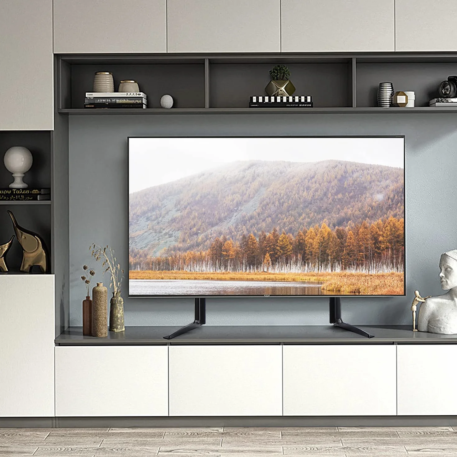 RFIVER Soporte Universal para TV de 20 a 65 Pulgadas - Patas/Pedestal de Sustitución para LCD, LED, OLED, Plasma (Pantallas Planas y Curvas) - Soporta 40 kg, VESA 800x500 mm