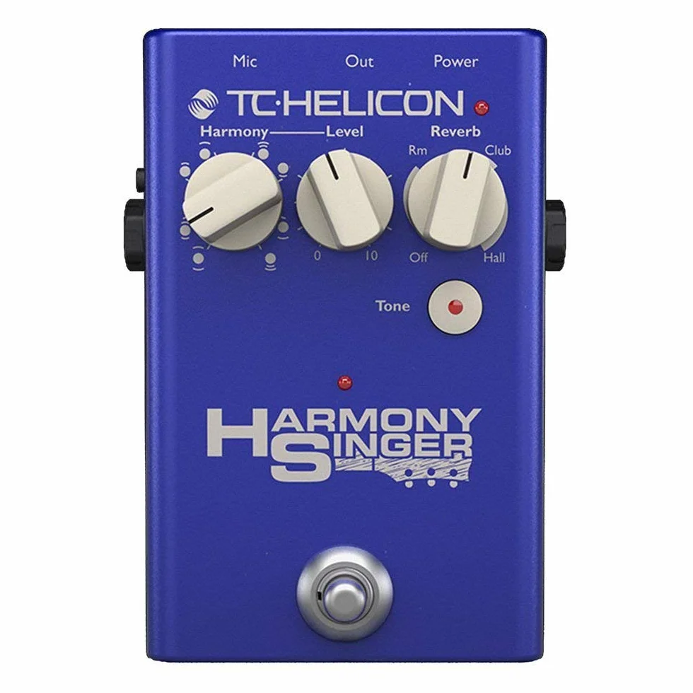TC Helicon HARMONY SINGER 2 Stompbox de efectos vocales alimentado por batería con armonía, reverberación y tono controlados por guitarra