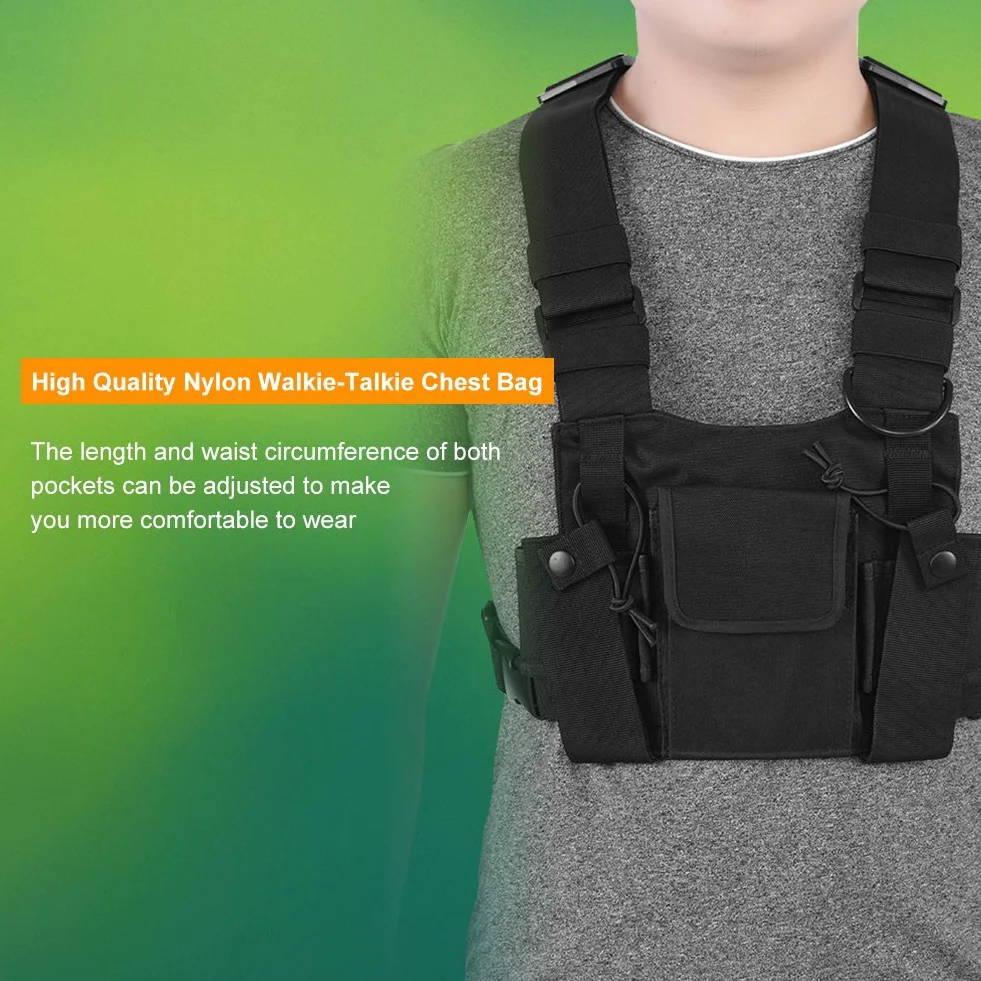 Sonew Walkie Talkie Bolsillo, Arnés de Nylon Mochila Funda para Walkie-Talkie, Radio, Dispositivos Electronicos Portatiles