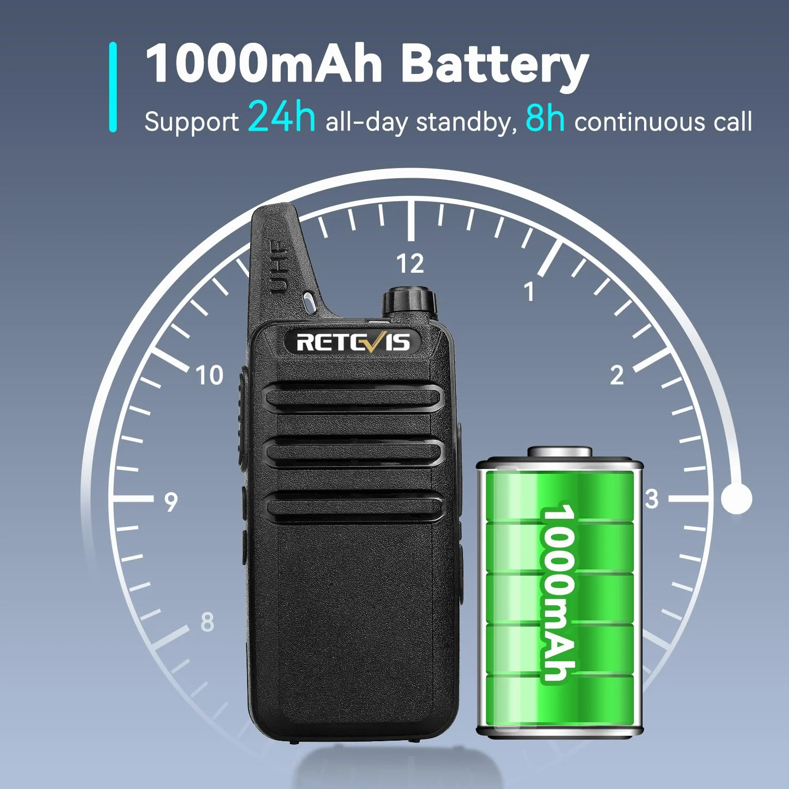 Retevis RT622 Walkie Talkie Profesional, PMR446 Mini Walkie Talkies Recargable, Squelch VOX, Alarma de Emergencia, Portátil Walkie Talkie Largo Alcance para Restaurante (Negro, 10 Piezas)