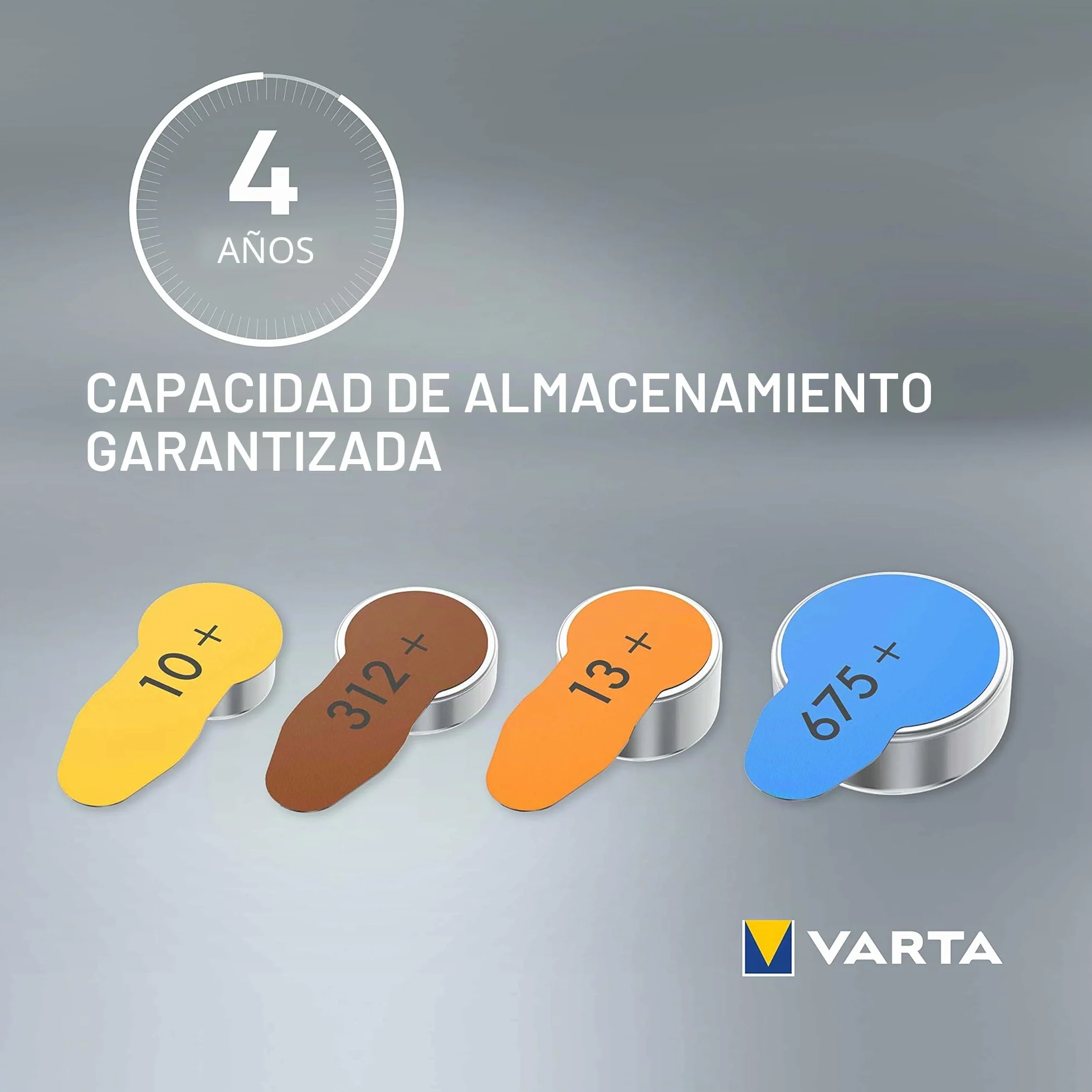 VARTA Pilas para aparatos auditivos tipo 312 marrón, paquete de 60, Power on Demand, Made in Germany