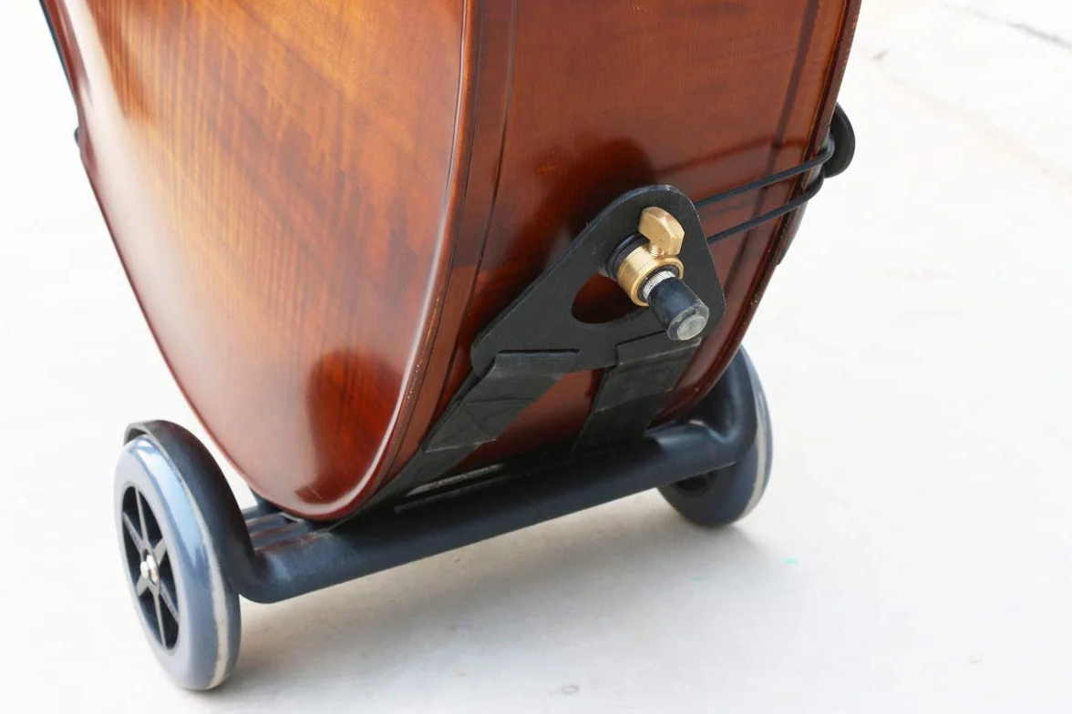 Carro para contrabajo, para transporte en vertical, con ruedas, para contrabajo 1/10-4/4