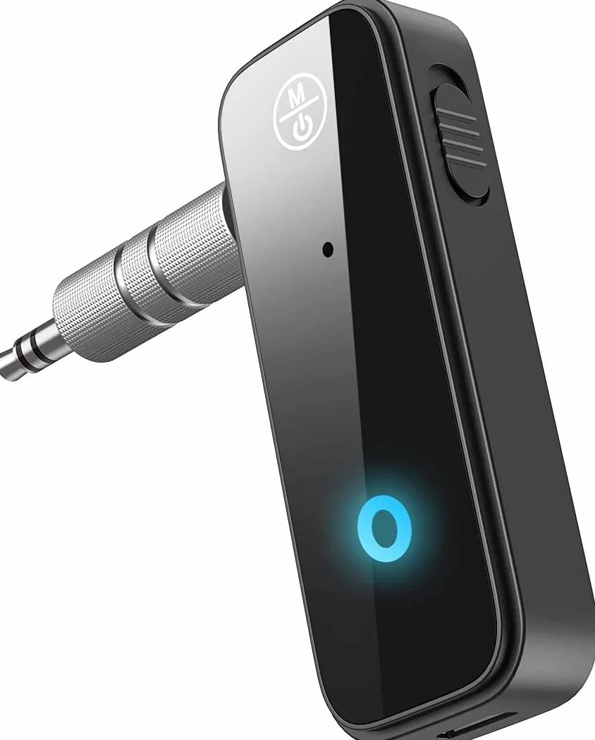 Bluetooth 5.0 Receptor Adaptador Coche Audio 3 en 1 Jack 3.5mm Transmisor Aux Reducción de Ruido para TV Altavoces PC