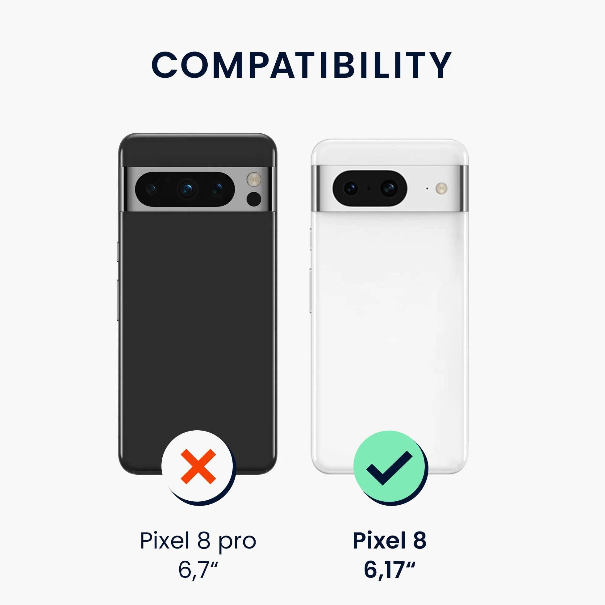 kwmobile Funda para Google Pixel 8 Carcasa - Ultrafina de TPU y Silicona con Bordes elevados anticaídas - Beige Rosa Claro