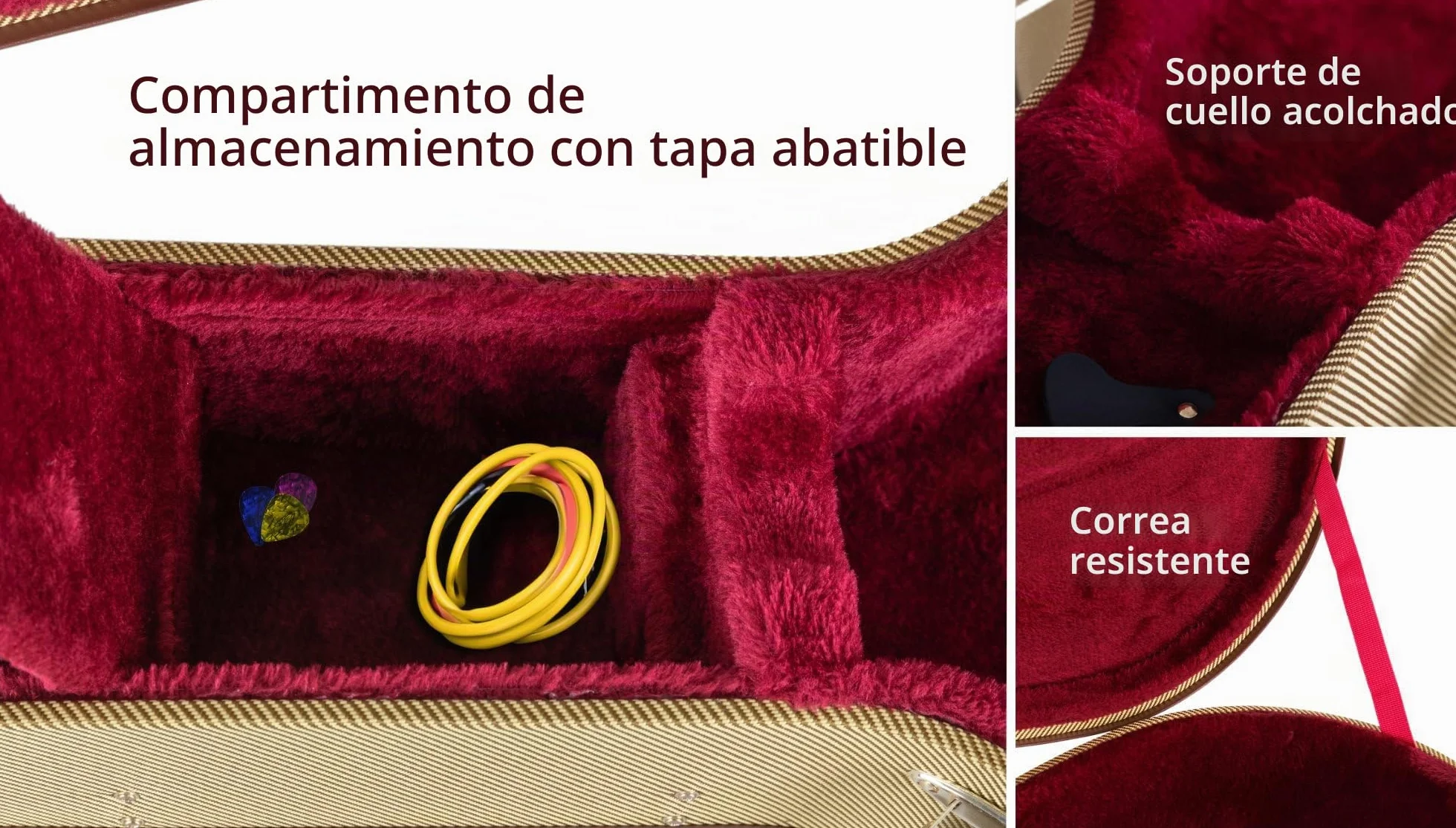 Shaman Estuche Rígido para Guitarra Western Tweed - Estuche rígido Resistente para Guitarras dreadnought con un Elegante diseño Retro