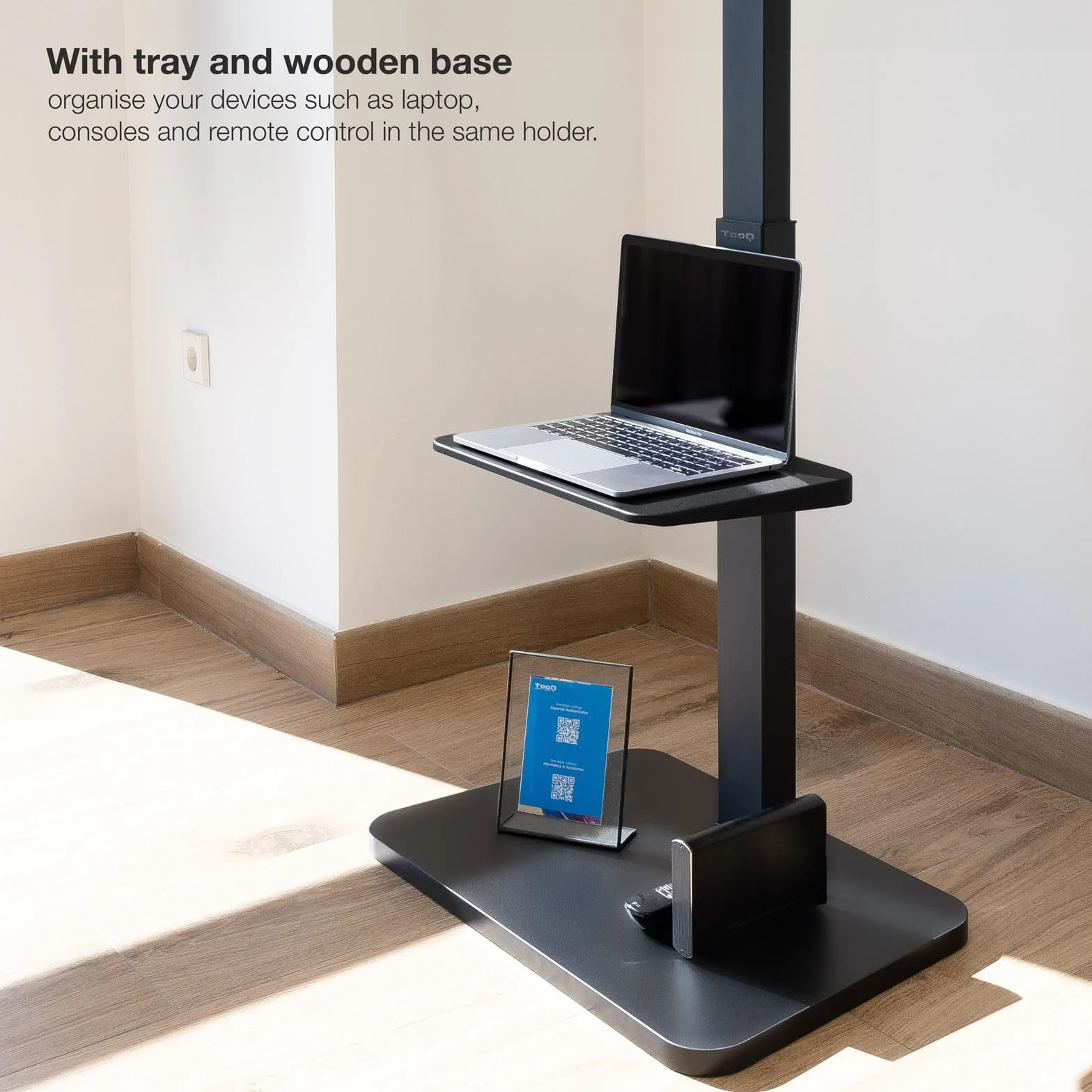 TOOQ FS2287M-B - Moon Soporte de Suelo con Regulación de Altura para Pantallas de 37" a 75", Color Negro