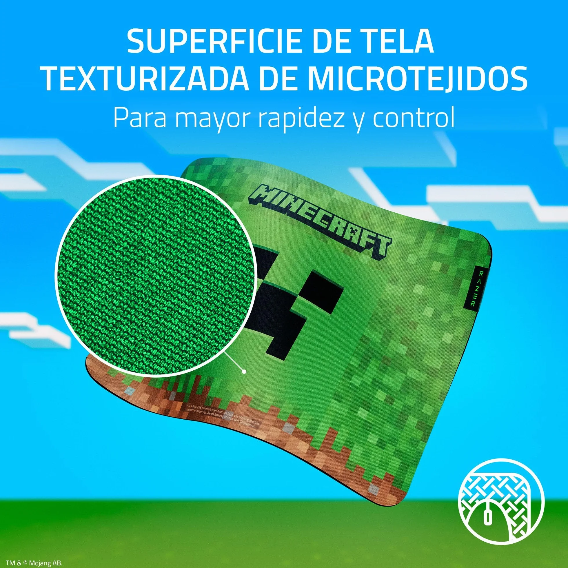 Razer Gigantus V2 Minecraft Edition Alfombrilla de ratón para Juegos 360 x 275 x 3mm microtejido texturizado