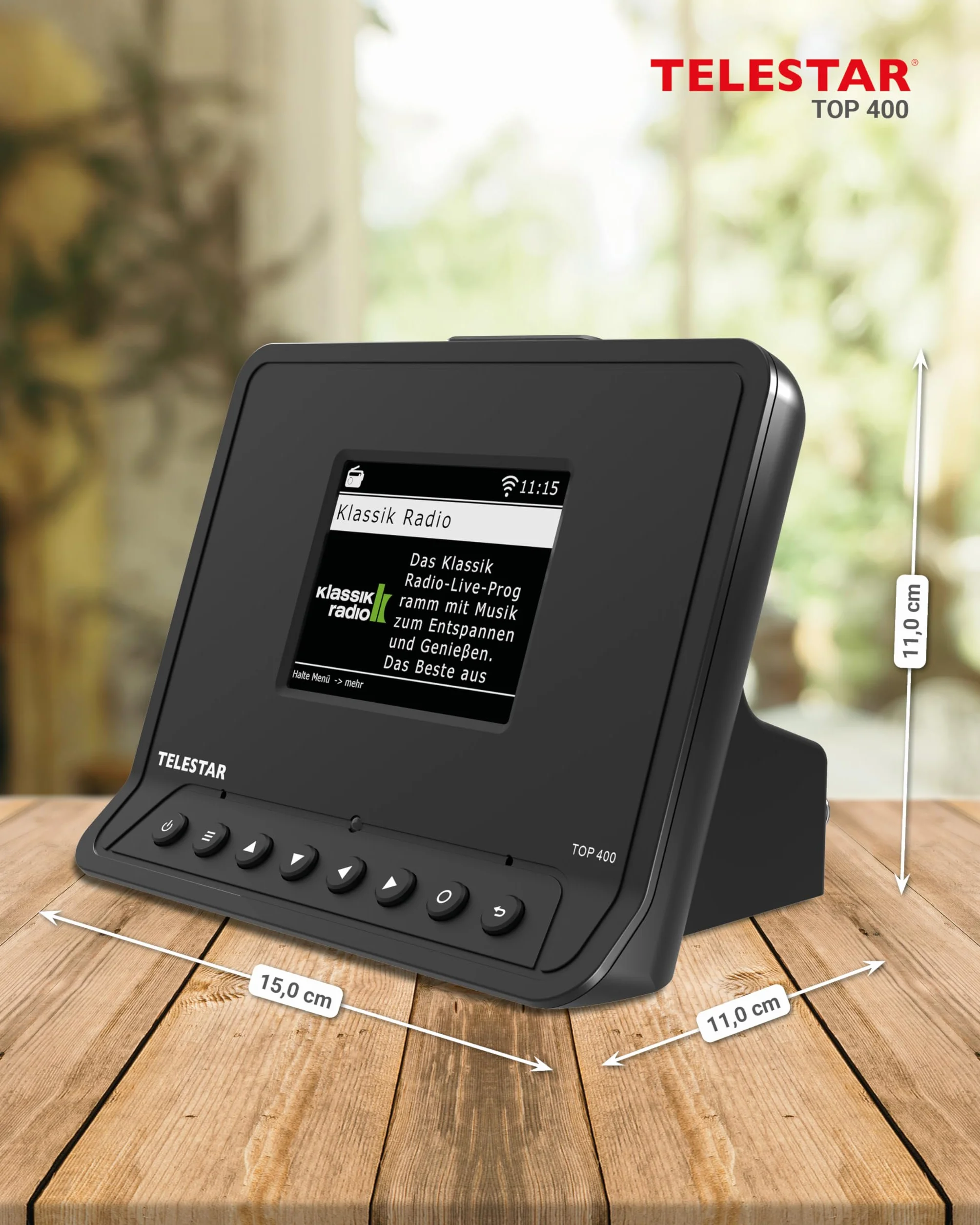 TELESTAR Top 400 – Adaptador HiFi para actualizar Equipos HiFi – Negro | Radio por Internet, DAB+, streaming, Bluetooth audio y transmisión, grabación USB, modo hotel y nocturno