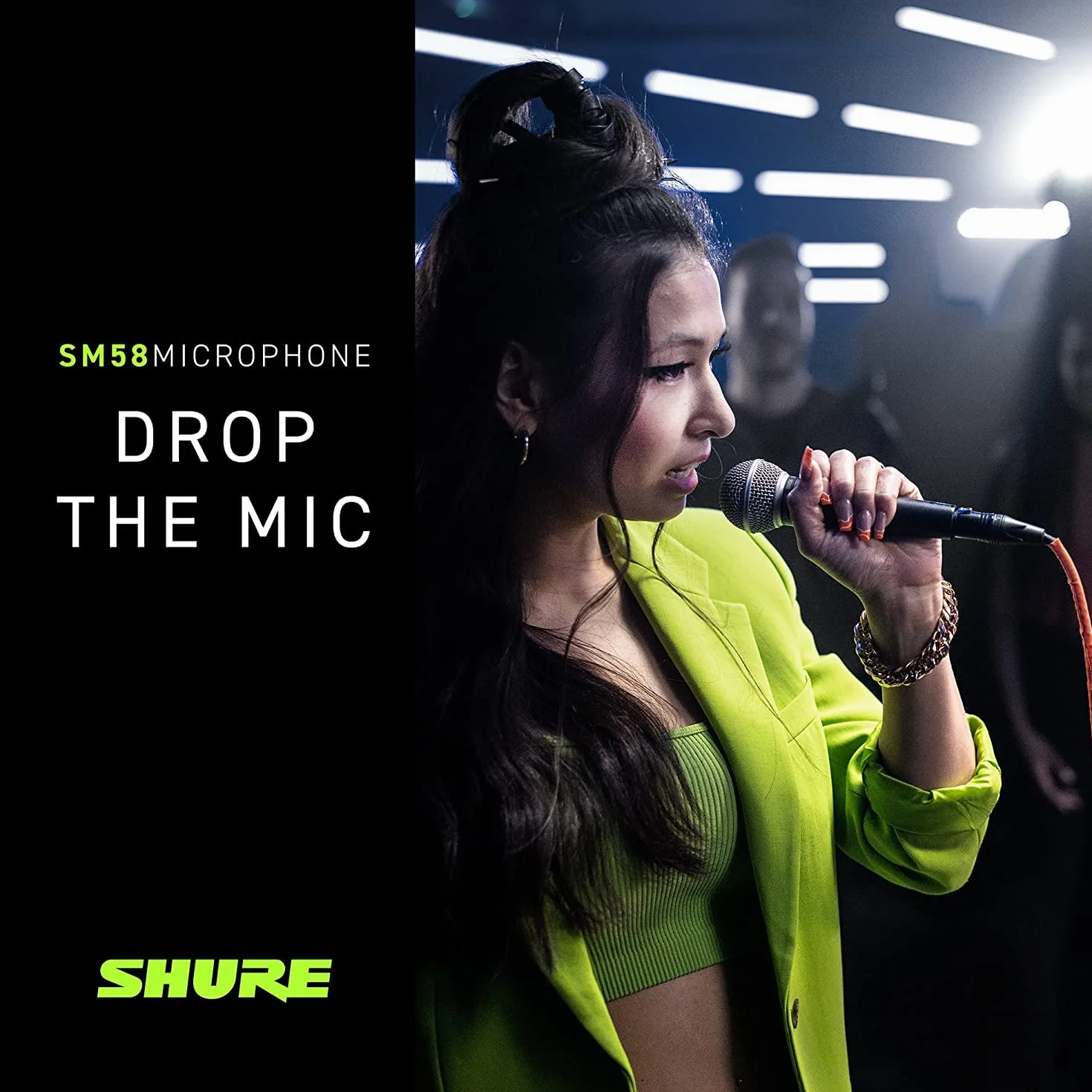 Shure SM58-LC El micrófono de Voz dinámico está diseñado para el Uso Profesional en Voces en actuaciones en Vivo, Refuerzo de Sonido y grabaciones de Estudio - No se Incluye el Cable (SM58-LCE)