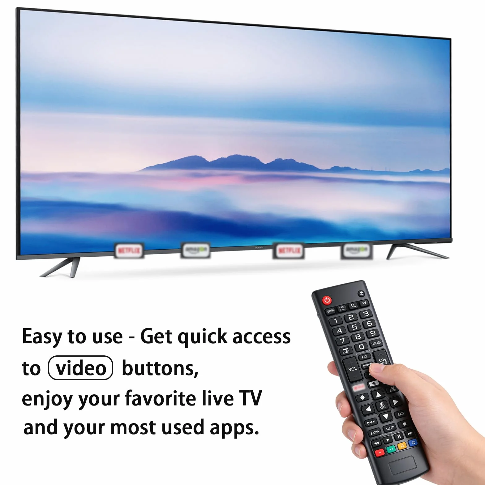 Mando Universal LG Smart TV 3D 4K LC LED QLED, Control Remoto para Netflix, Amazon