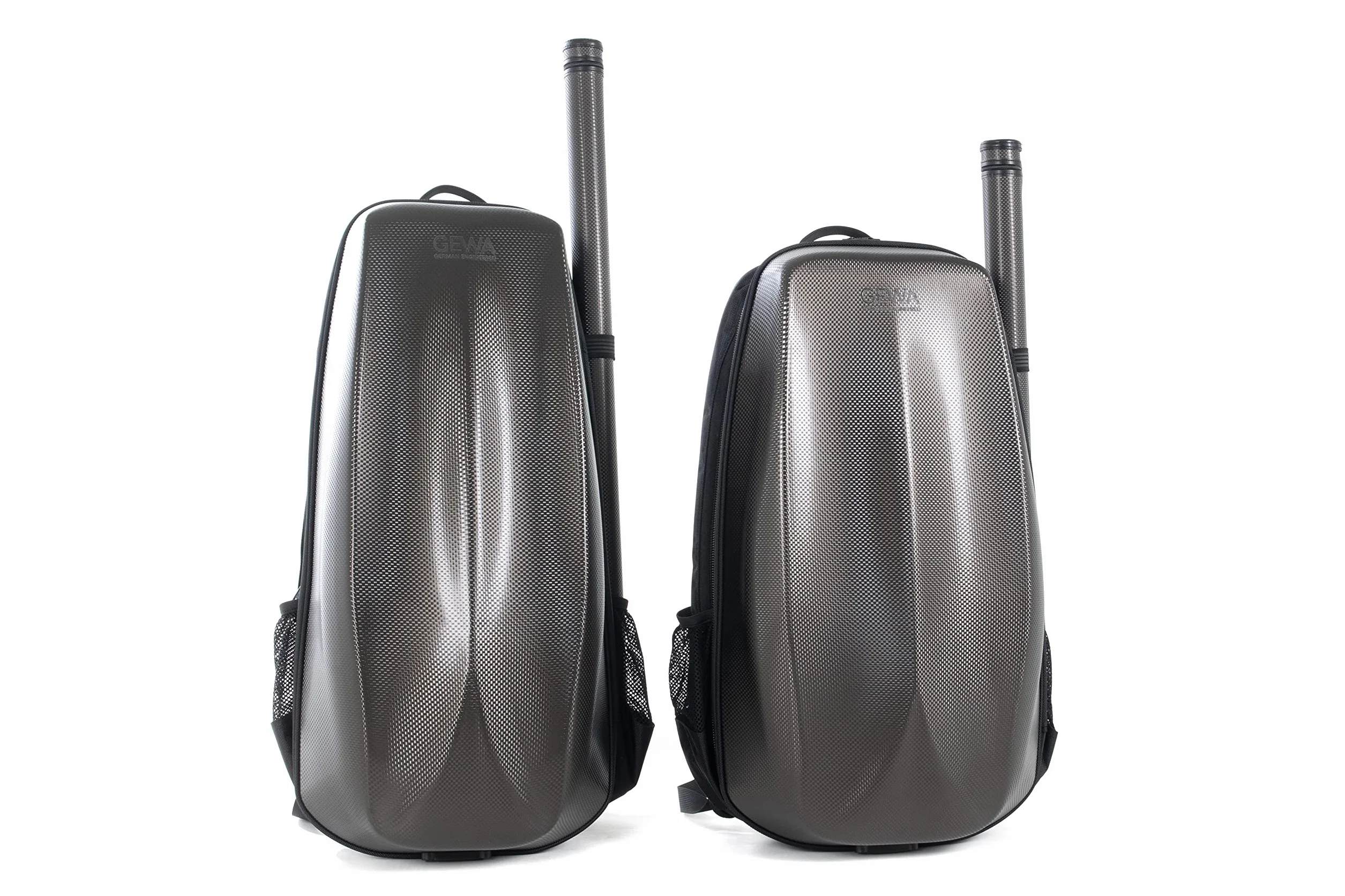 GEWA Space Bag Titanium con estuche para arco - Estuche/mochila para violín de 4/4-3/4 - Tapa exterior de policarbonato - Parte trasera ergonómica - Compartimentos para accesorios