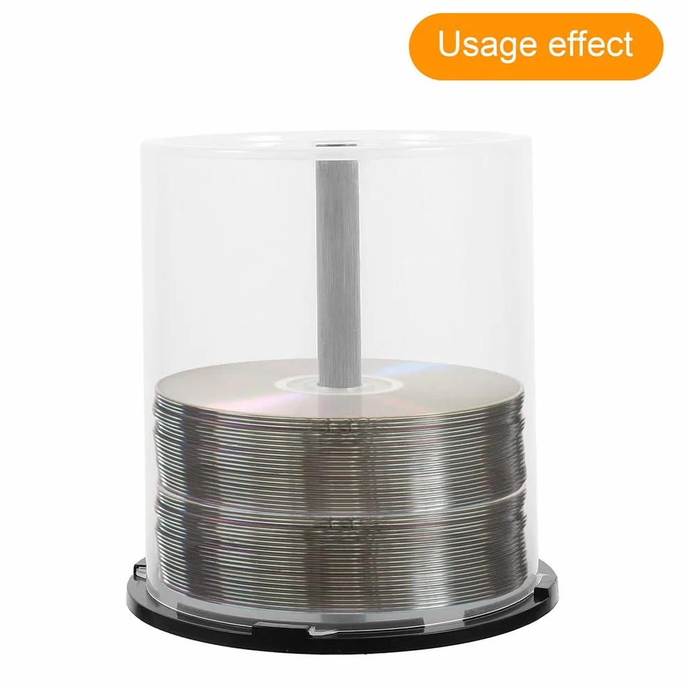 Alipis Contenedor De Almacenamiento De Cd Transparente Con Capacidad Para 100 Discos Cubo De Plástico Con Eje Organizador Apilable Para Cd Dvd Bluray Juegos Multimedia