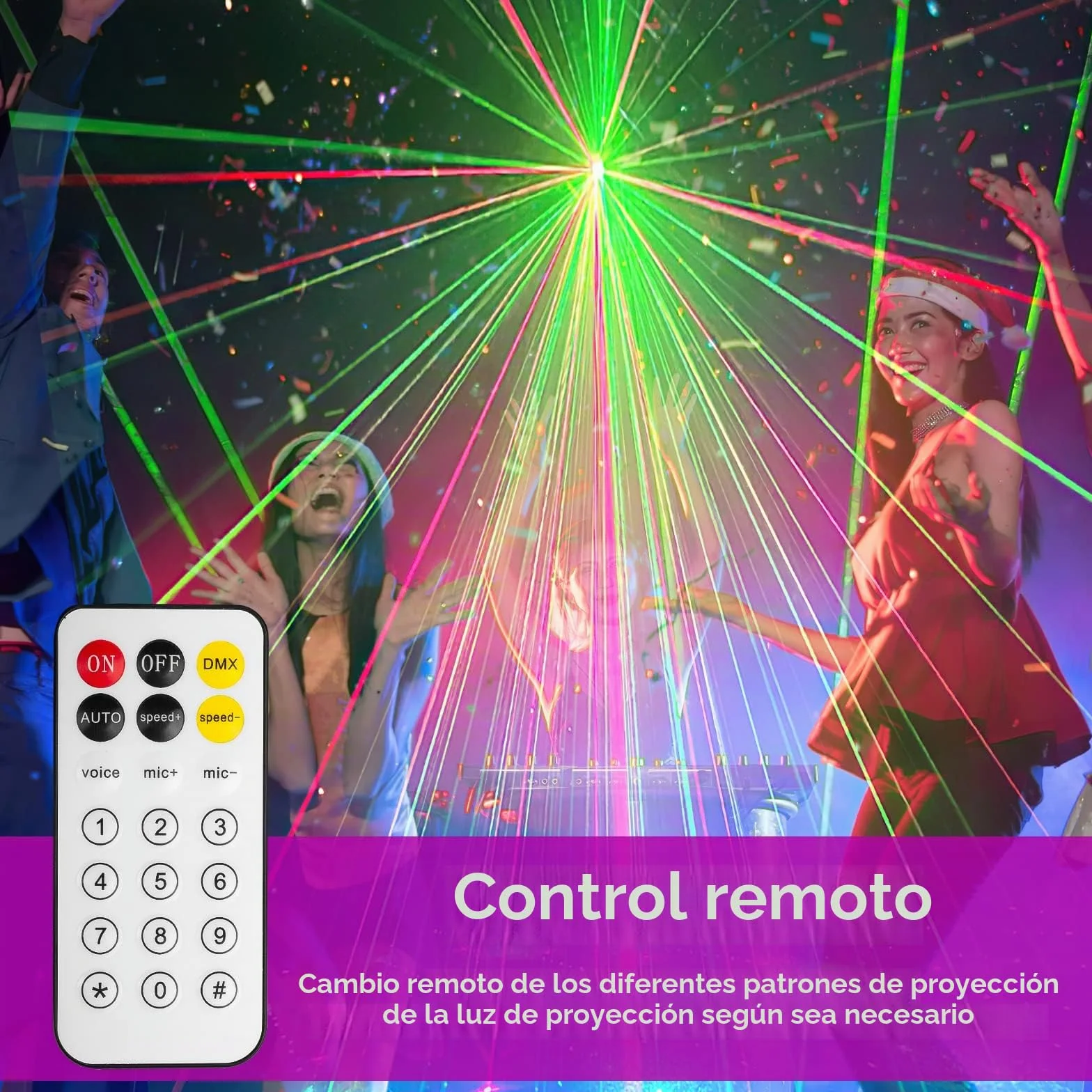 Luz de discoteca para fiestas, DMX 512, foco de efectos LED RGB, proyector de DJ, controlado por música, luces para KTV, bar, reunión familiar, boda, cumpleaños, Halloween