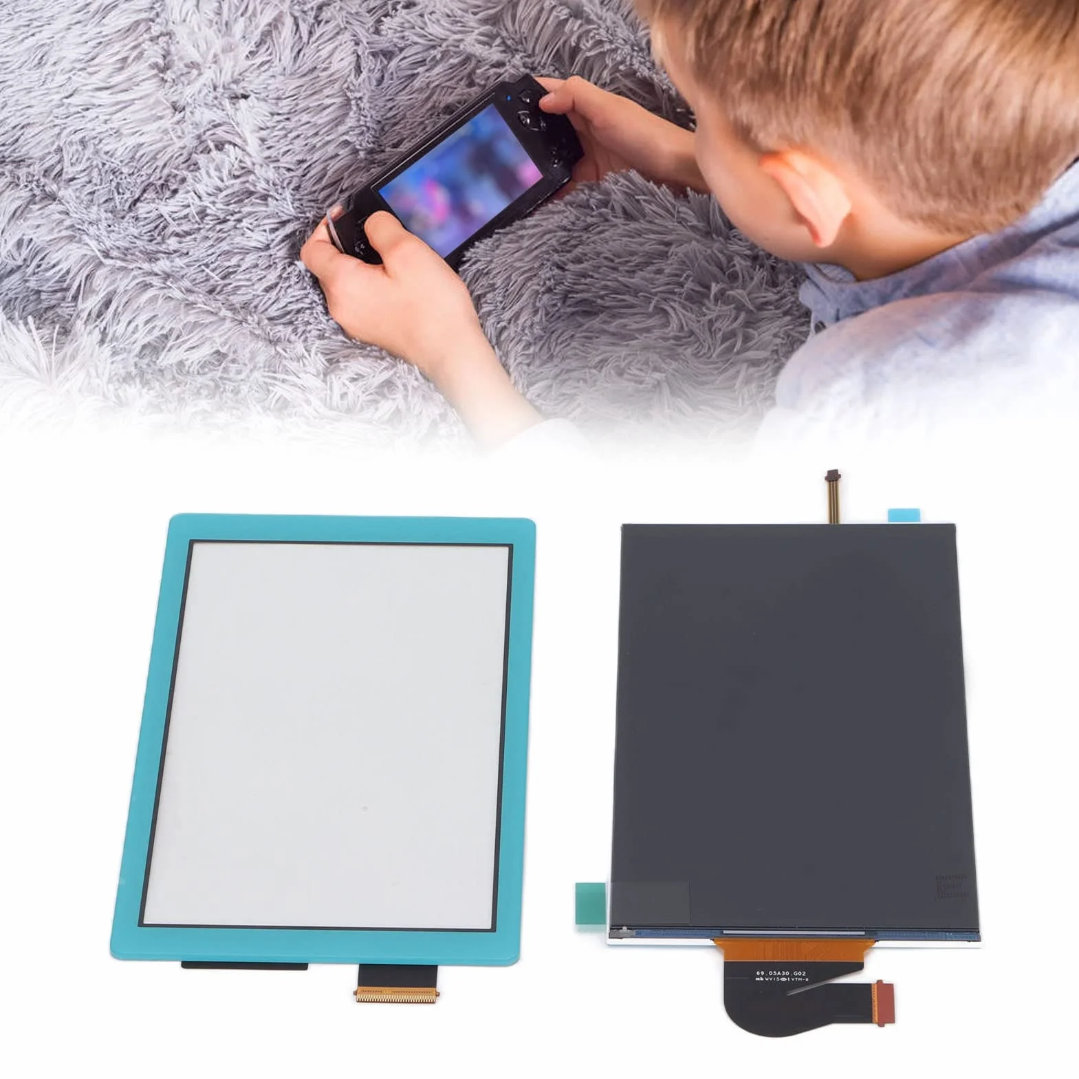 Reemplazo de Pantalla LCD Switch Lite, Piezas de Reparación de Panel Resistente (Azul)