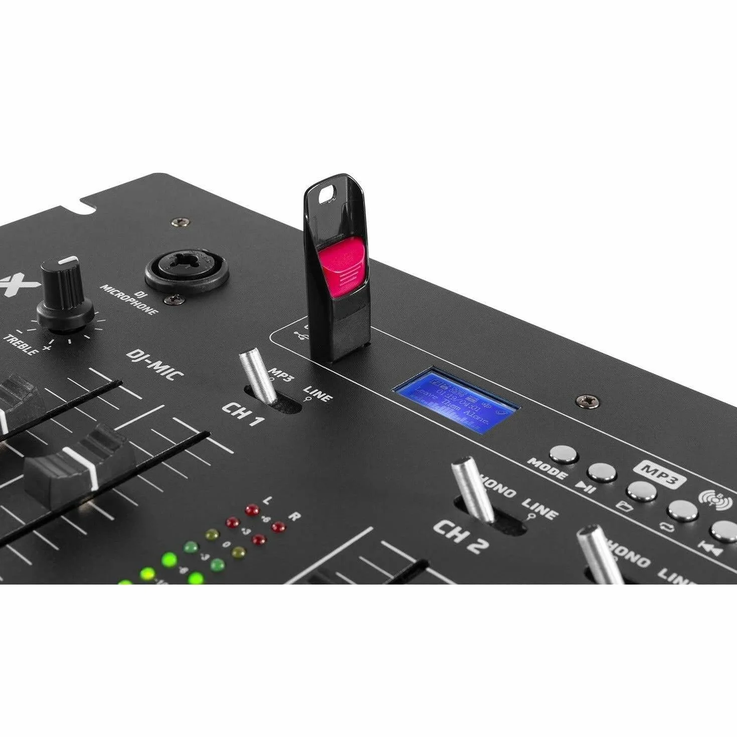 Vonyx STM2500 Mezclador Mezclador de Audio de 5 Canales con USB, Reproductor MP3 y Bluetooth Mezclador para DJ Principiantes, Conexión de Micrófono con Función Talkover para Músicos, DJ, Cantantes