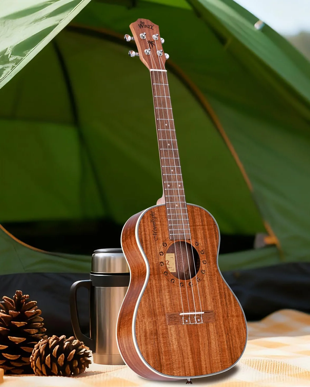 Winzz Ukelele Barítono 30 pulgadas adultos niños principiantes set, ukelele madera KOA mejor para profesionales