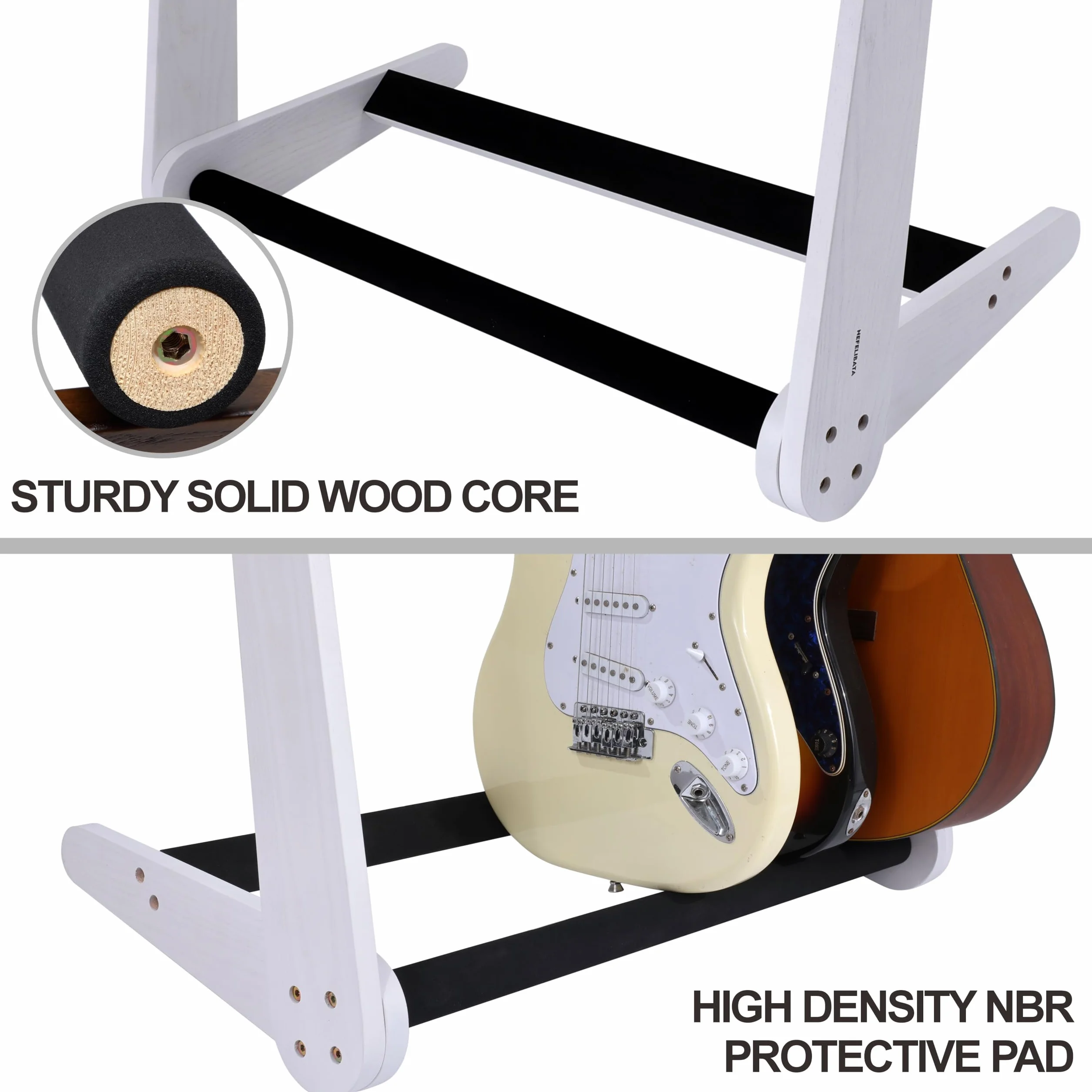 Nefelibata Soporte multiusos para guitarra (5 unidades, madera, para guitarras y maletas, guitarra eléctrica, acústica, bajo, violonchelo, fresno alemán)