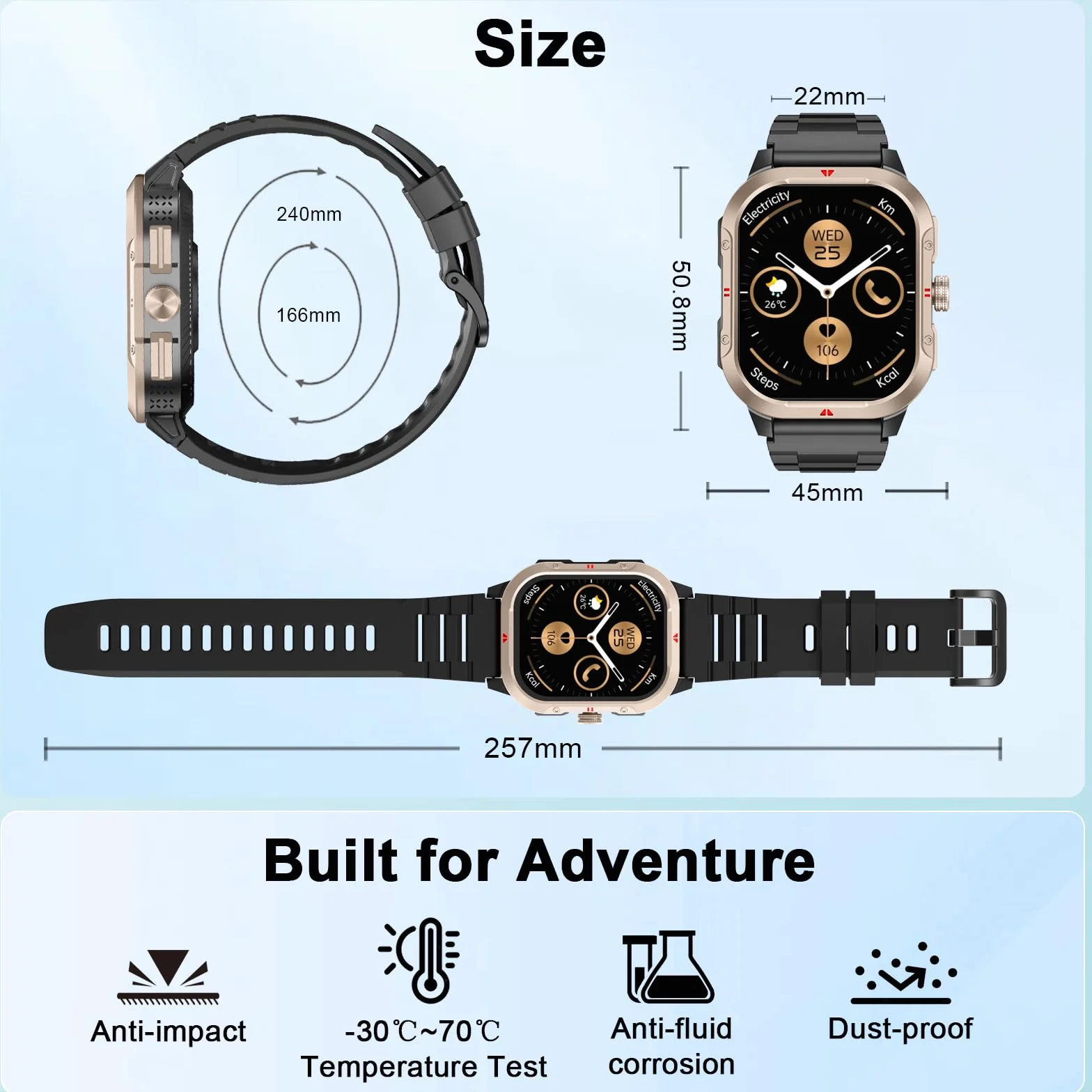Reloj Inteligente Hombre con GPS, 2.06'' HD Smartwatch con Llamadas Bluetooth, IP68 Fitness Tracker con 110+ Modos Deportivos, Monitor de Sueño/Podómetro/Pulsómetro/SpO2 Smart Watch para Android iOS