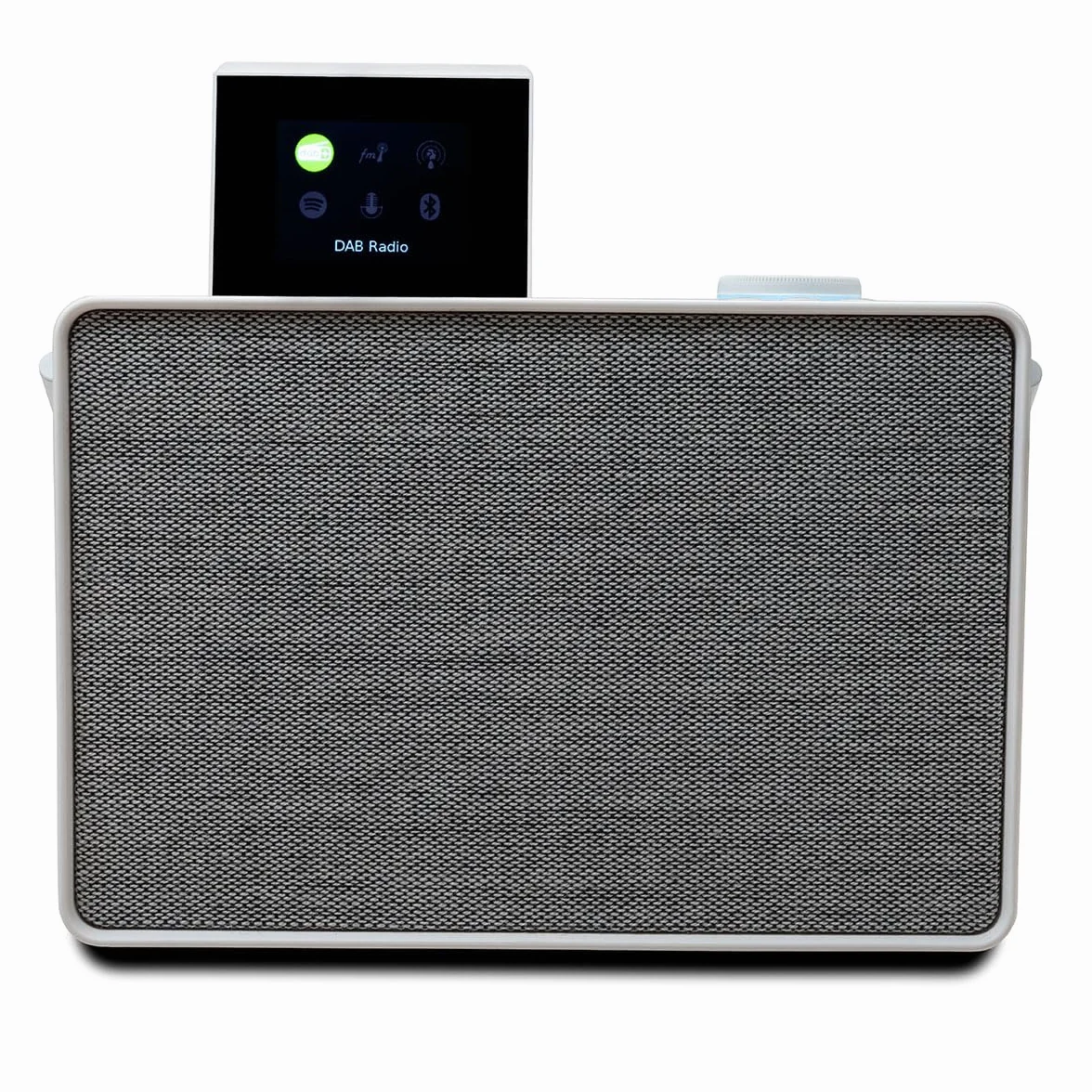 Pure Evoke Play Sistema de música versátil para Interiores y Exteriores (Radio Dab+ /FM, Radio por Internet, podcasts, Spotify Connect, Bluetooth en un Rico Sonido estéreo de 40W), Blanco algodón
