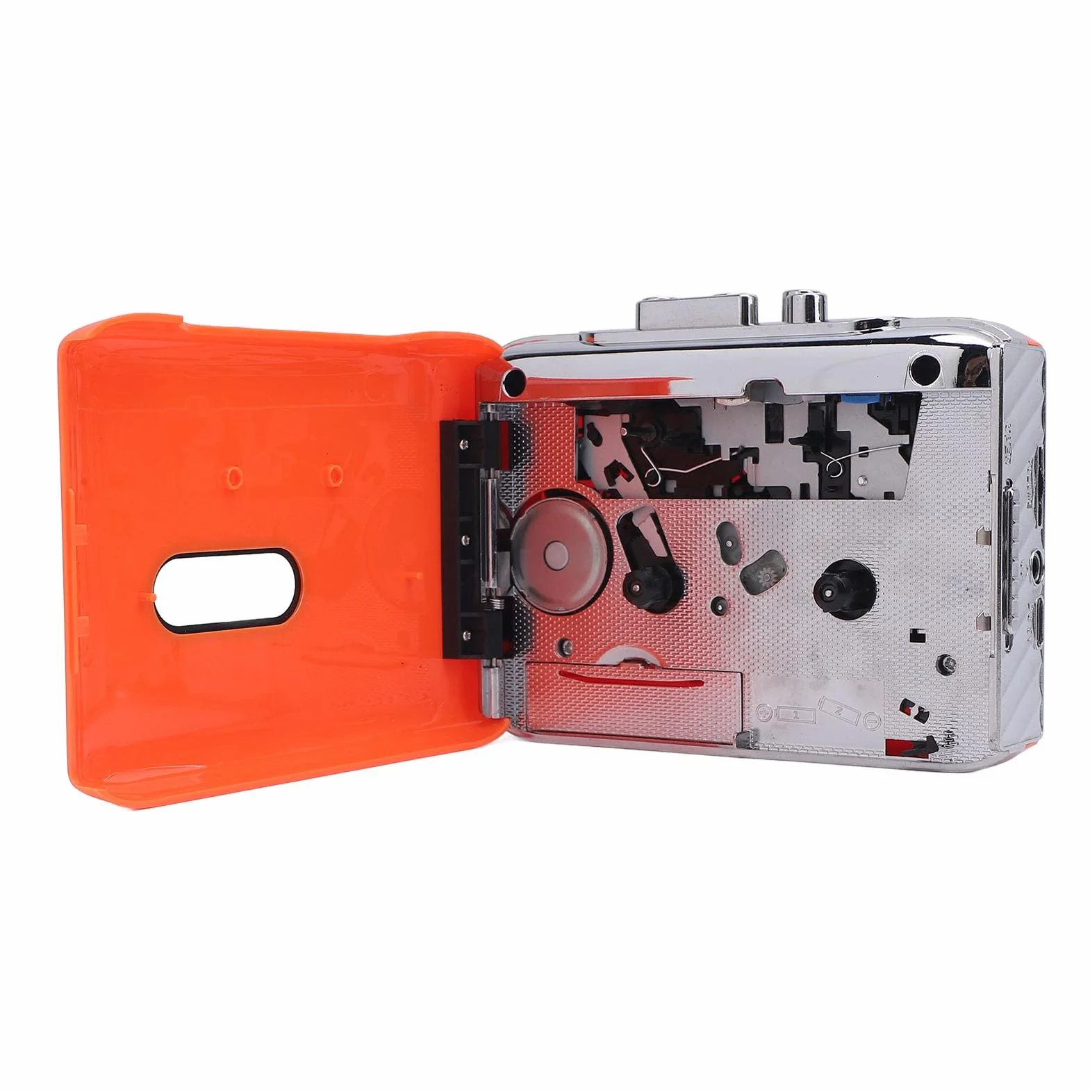 Player Portátil Cassette USB Cassette-TO-MP3 Convertidor con Grabadora de Micrófono Integrado y Enchufe de Auriculares Naranja