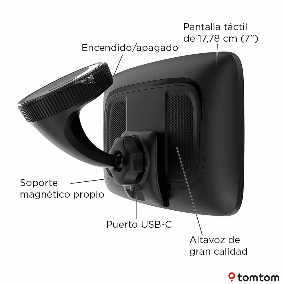 TomTom GPS GO Navigator 7" Mapas Europa Tráfico Tiempo Real Alertas Radares Wi-Fi