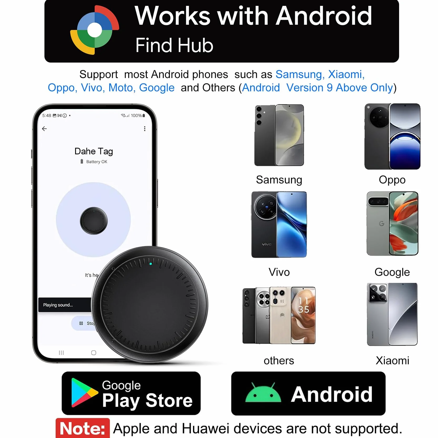 Android Smart Tracker, 2 Pack Air Tracker Buscador de Objetos Bluetooth Funciona con Buscar Google,Smart Tracker Localizador Bluetooth, Rastreador para Llaves, Cartera, Equipaje
