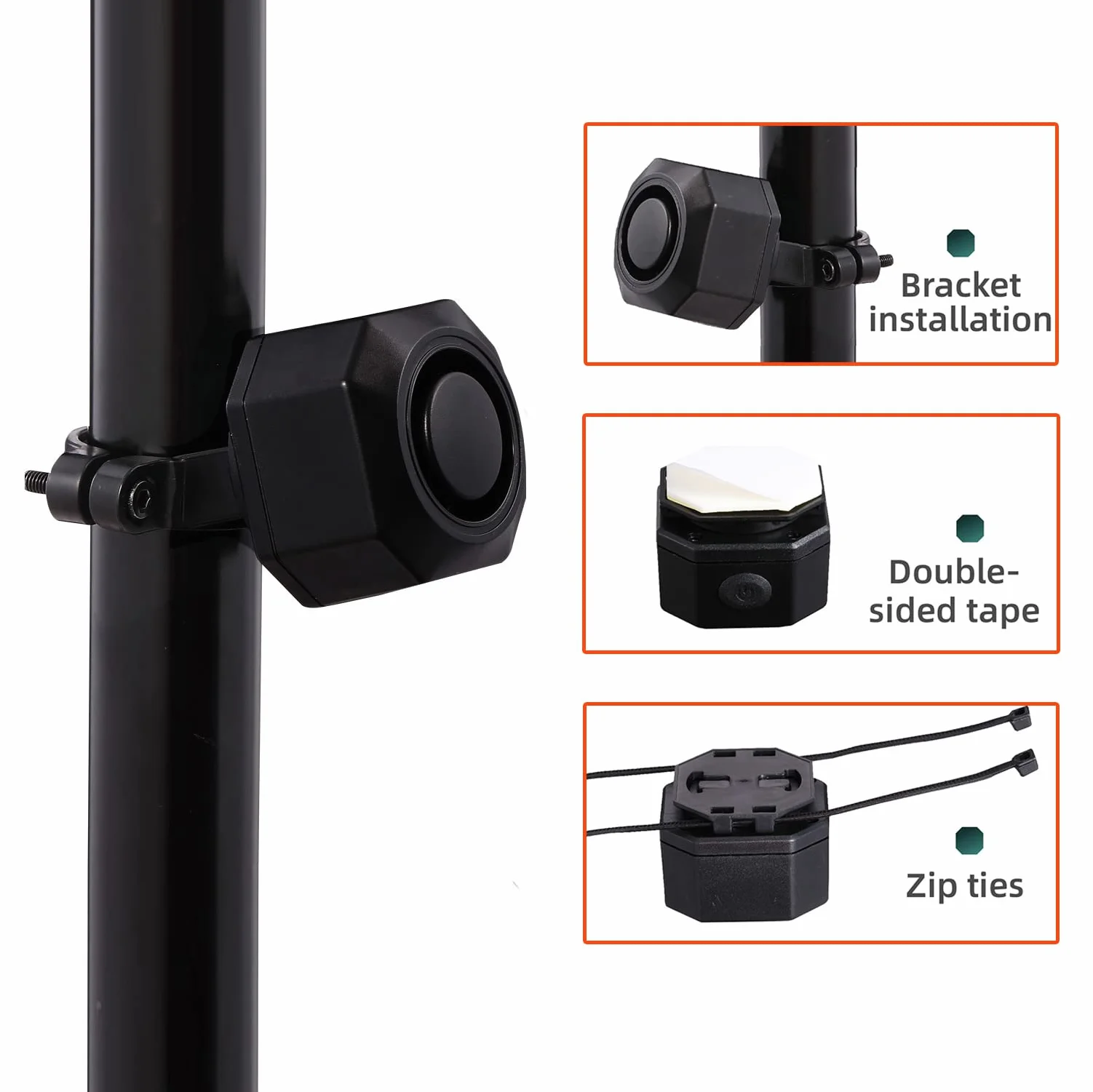 Mengshen Alarma de Bicicleta Recargable con 2 de Actualización de Control Remoto 110dB Loud Impermeable Antirrobo Vibración Alarma para Ebike Motocicleta Scooter Coche Incluye Cable Carga