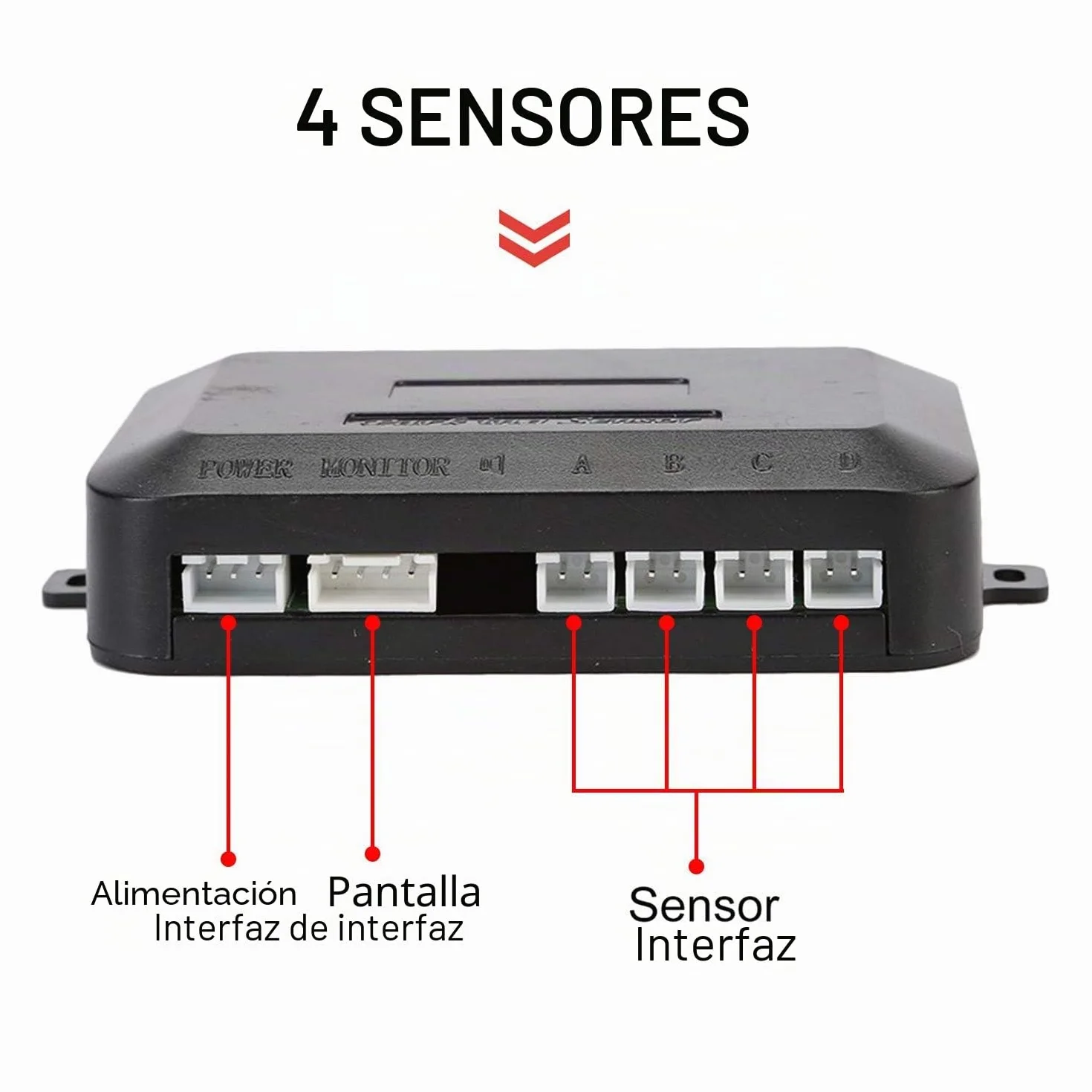 OSAN CICMOD Sensores de Aparcamiento Marcha Atras, Kit de Auto LED Display + Alarma de Sonido + 4 Sensores Negro