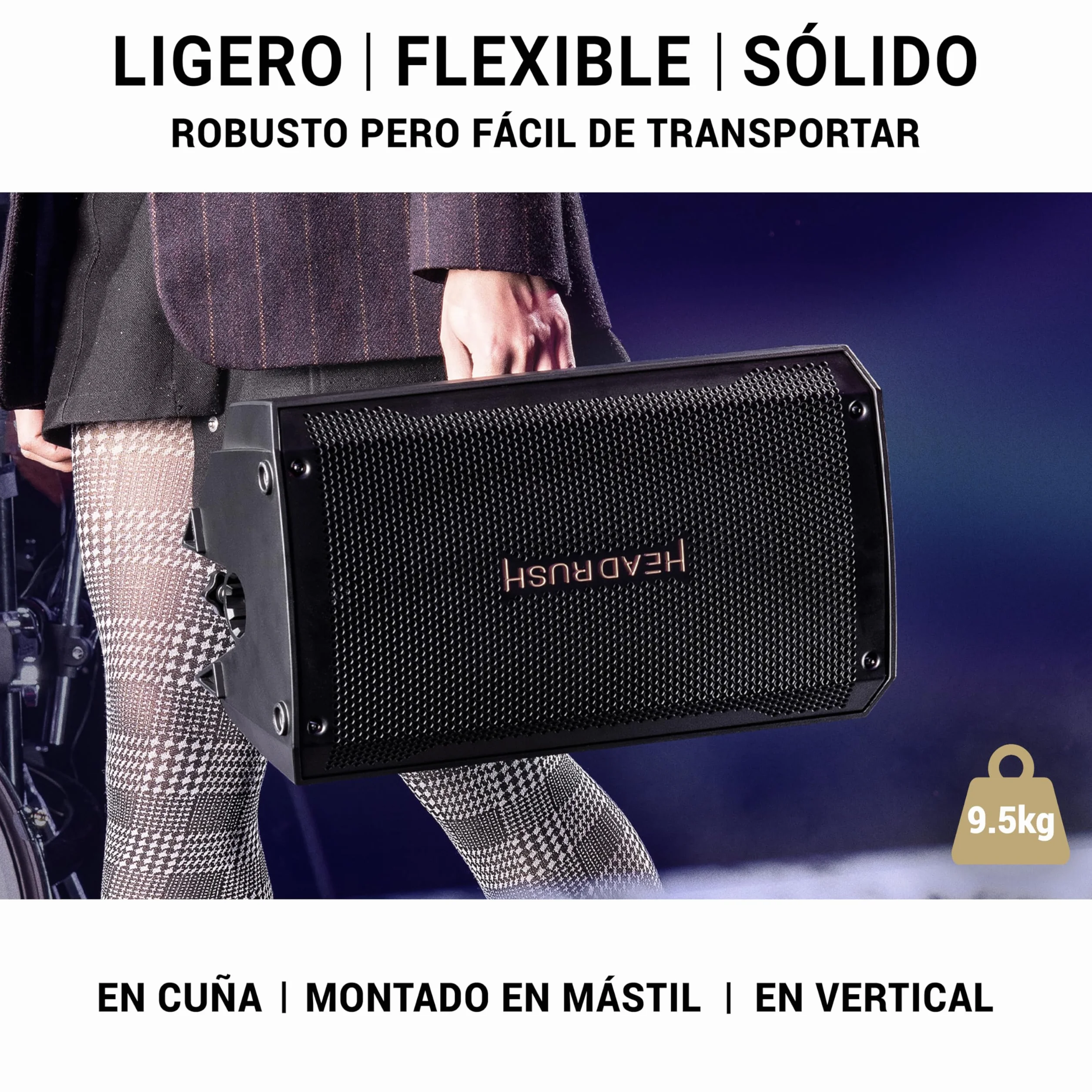 Headrush FRFR108 MKII - Ampli para Guitarra/bajo 2000W, Altavoz Bluetooth Rango Completo y Respuesta Plana y 8" para procesadores de Modelado y Multi-FX