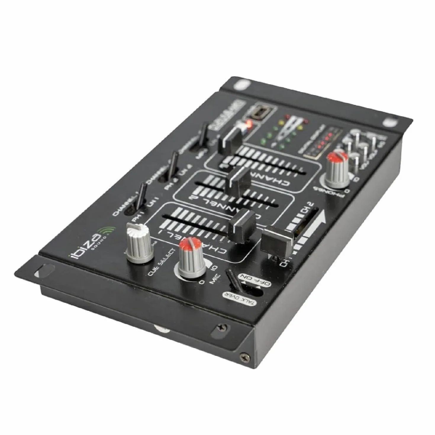 Ibiza - DJ21USB-MKII - Mezclador de 4 vías/7 canales con varias entradas - USB - Negro