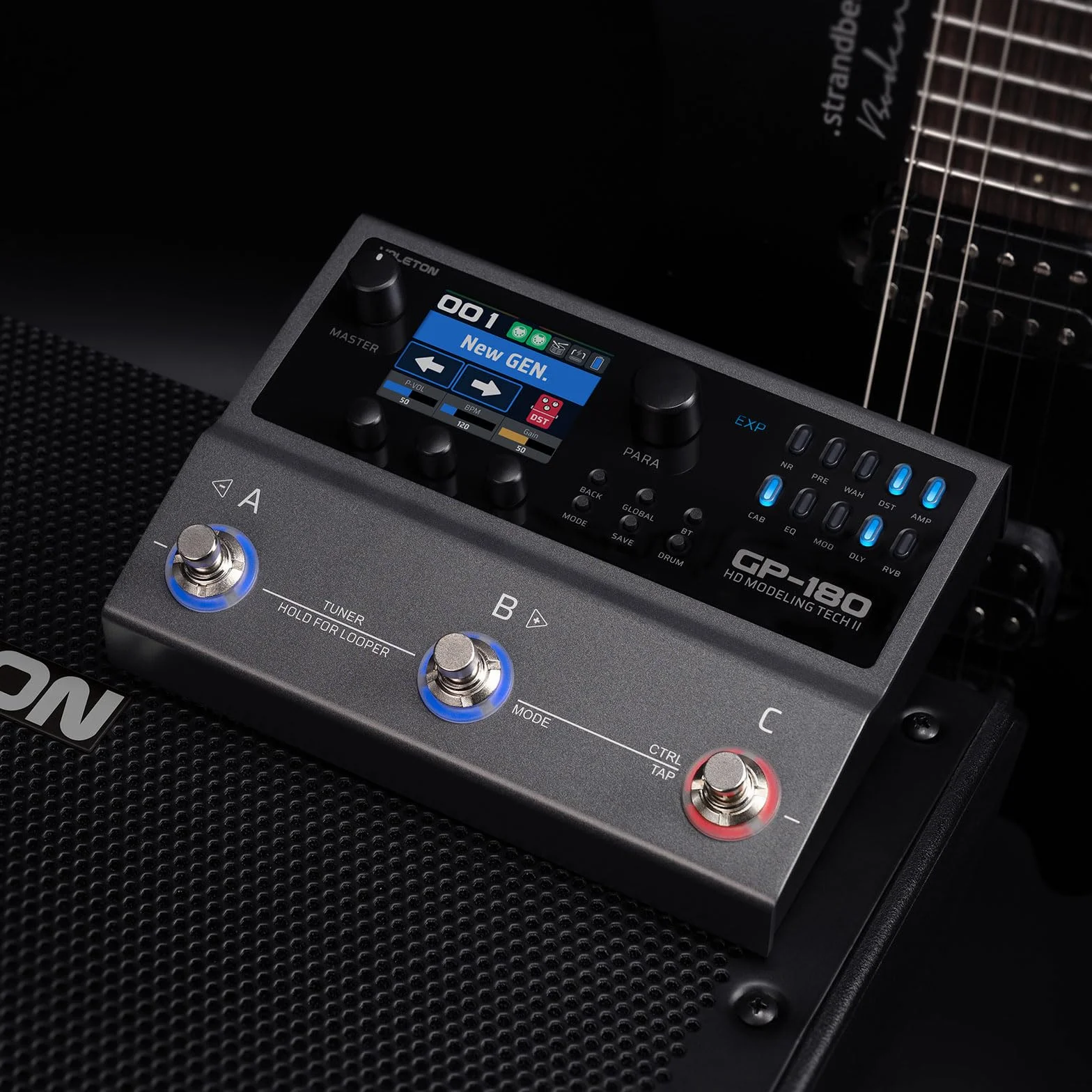 VALETON Procesador multiefectos para guitarracon modelado HD, 200+ efectos, soporte IR y NAM, looper, caja de ritmos, interfaz de audio USB GP-180
