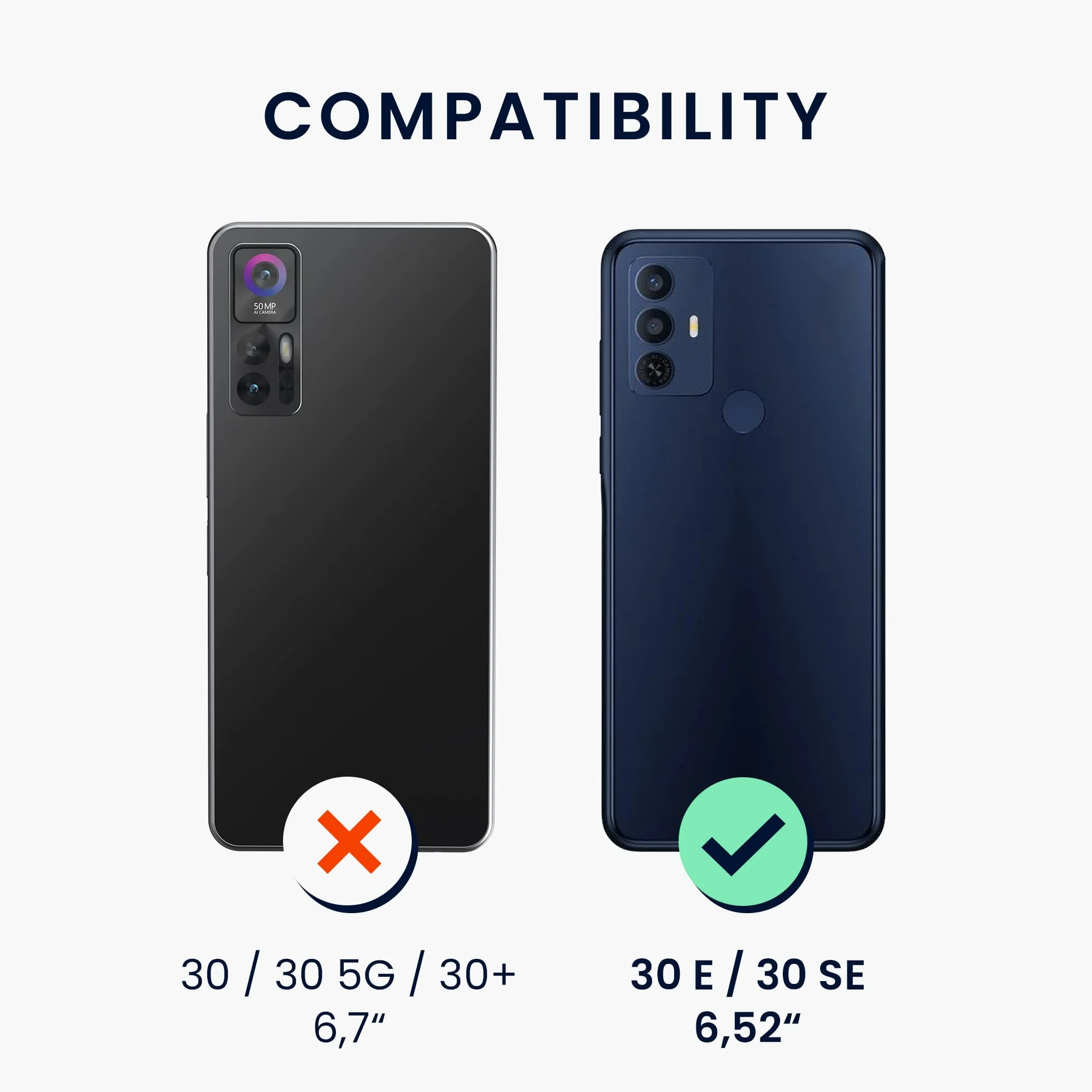 kwmobile Funda para TCL 30 E / 30 SE Carcasa - Ultrafina de TPU y Silicona con Bordes elevados anticaídas - Negro Mate