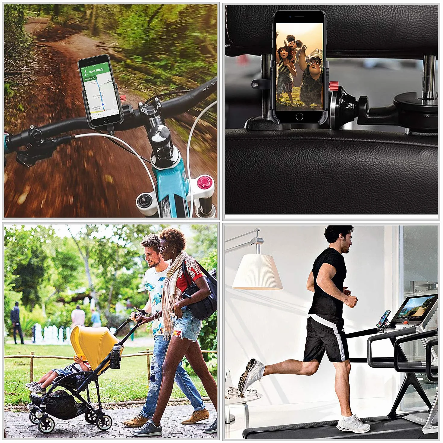 Soporte de Bicicleta de Aluminio Ajustable 360° Compatible con iPhone y Samsung