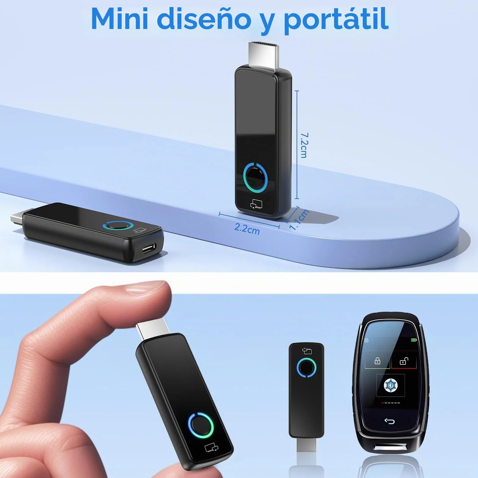 Adaptador HDMI Inalámbrico Miracast WiFi Dongle para TV Proyector con Airplay DLNA Compatible iOS Android Windows
