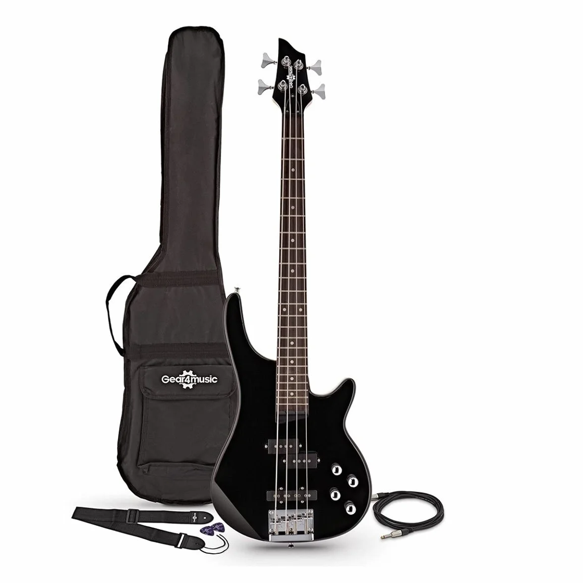 Gear4music Bajo Chicago color negro 3/4 tamaño