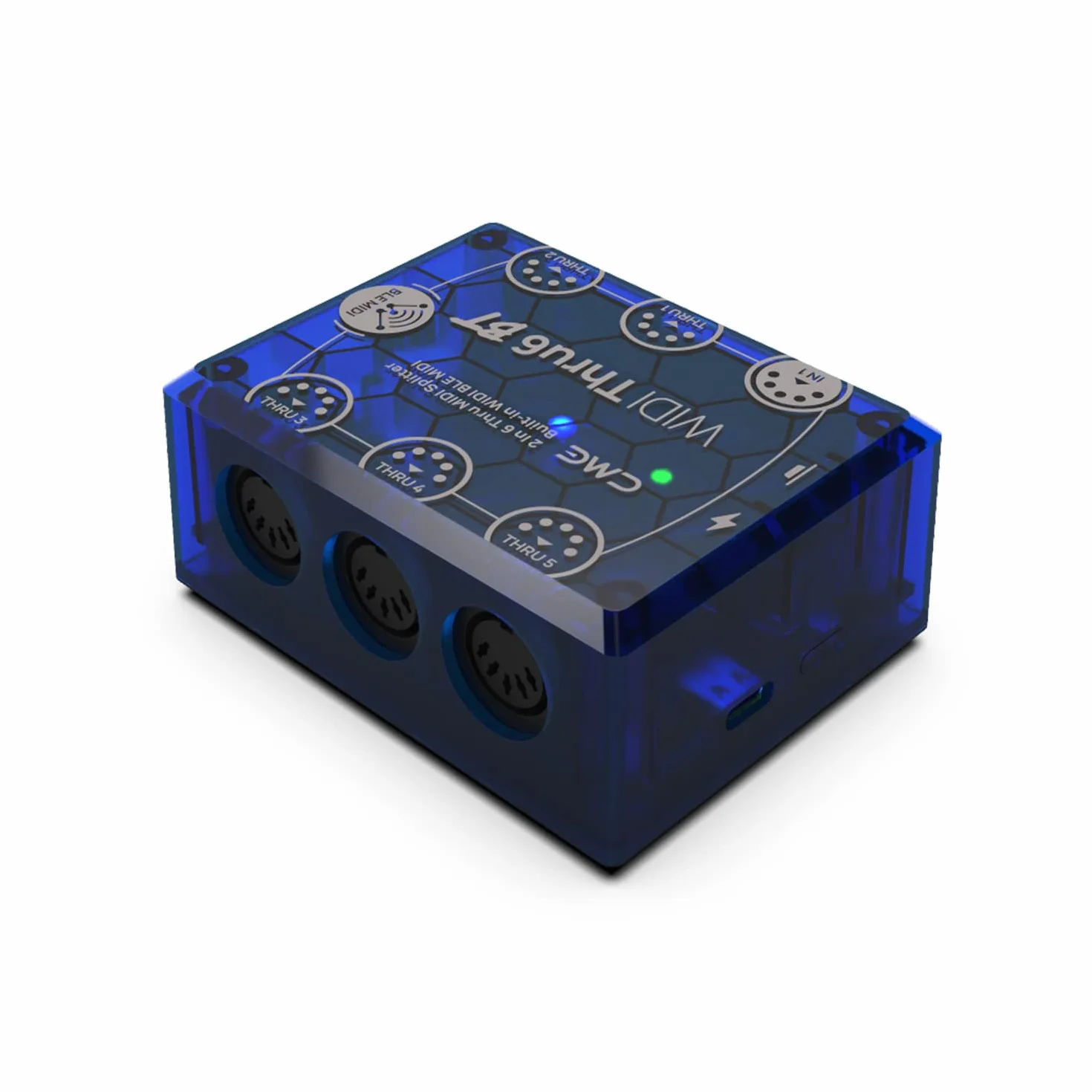 CME WIDI Thru6 BT – MIDI Thru 2 Entradas / 6 Salidas con DIN de 5 Pines y Bluetooth, Transmisión de Alta Velocidad para Todos los Mensajes MIDI