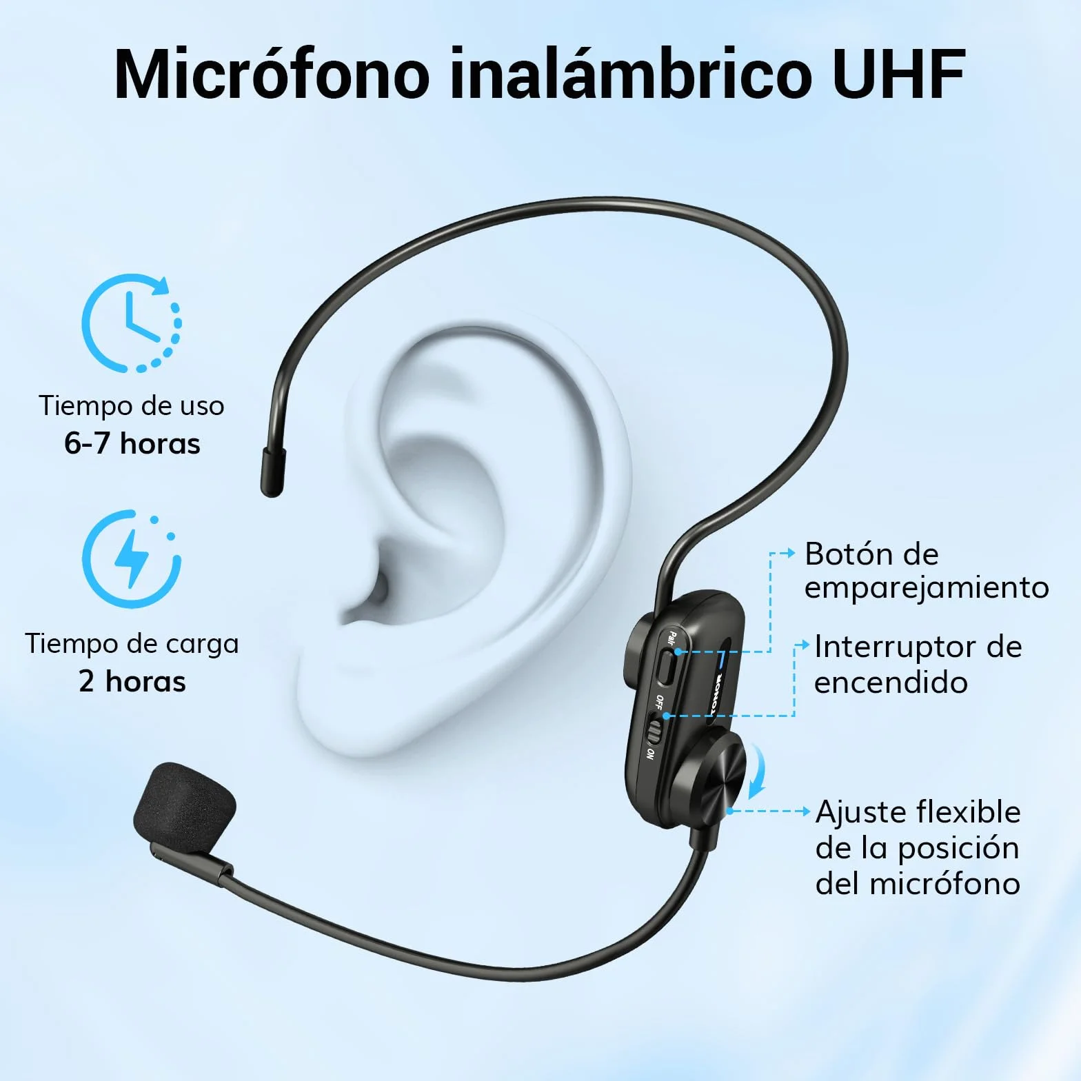 TONOR 15W Wireless Altavoz con Microfono Inalambrico，Amplificador de Voz Bluetooth Portátil, PA Sistema de Microfono Recargable para Profesores, Guías Turísticos, Entrenadores Deportivos, 25 m,K11