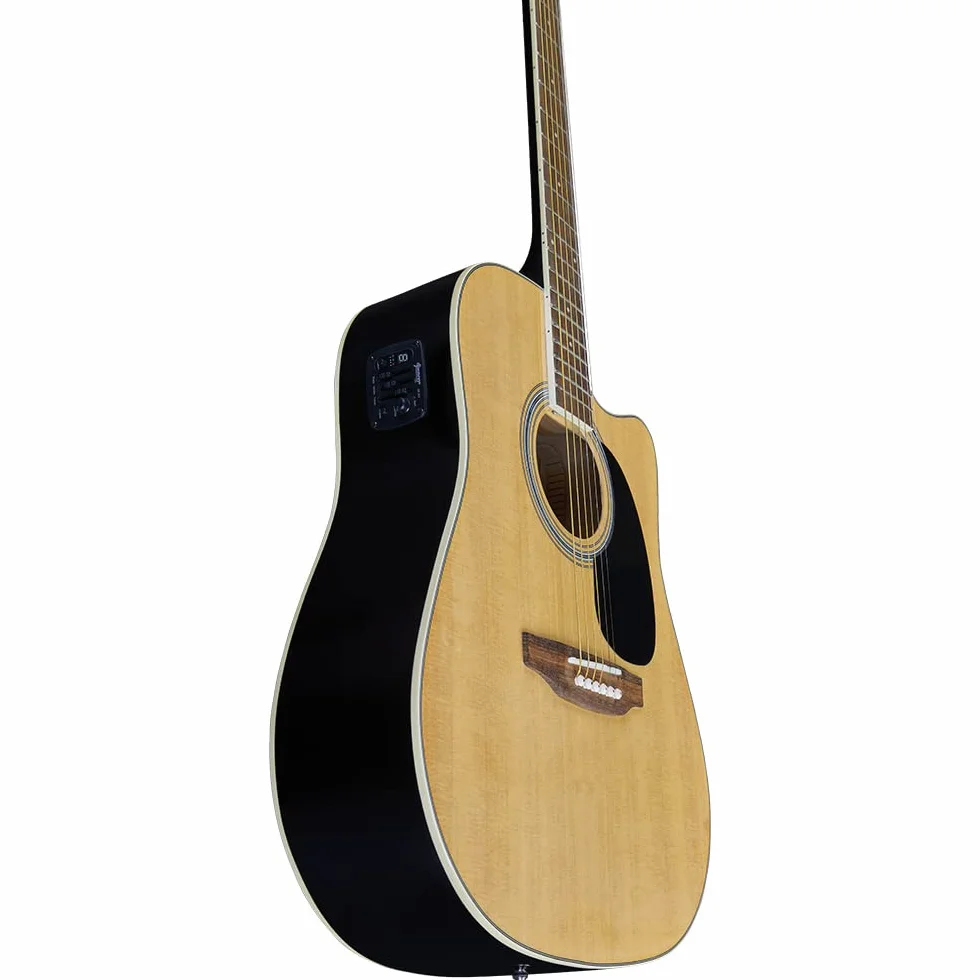 SPENCER BY EKO SA-10 CE Natural – Guitarra acústica electrificada Cutaway top abeto bandas y fondo Tilo mango Okoumè teclado Roupanà