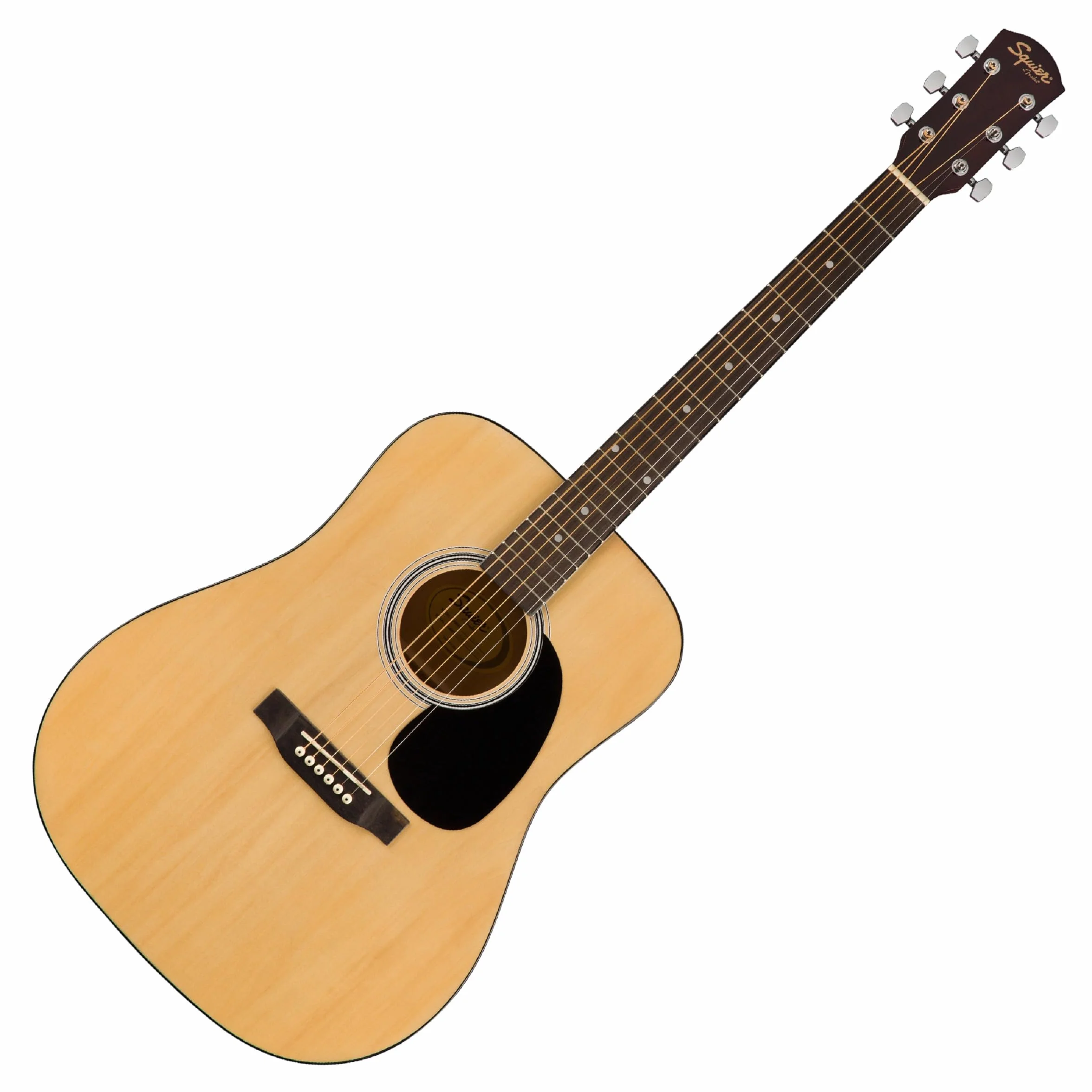 Squier by Fender SA-150 Dreadnought, Guitarra Acústica, Guitarra Ideal para Principiantes, Natural, Incluye cursos virtuales gratuitos en Fender Play