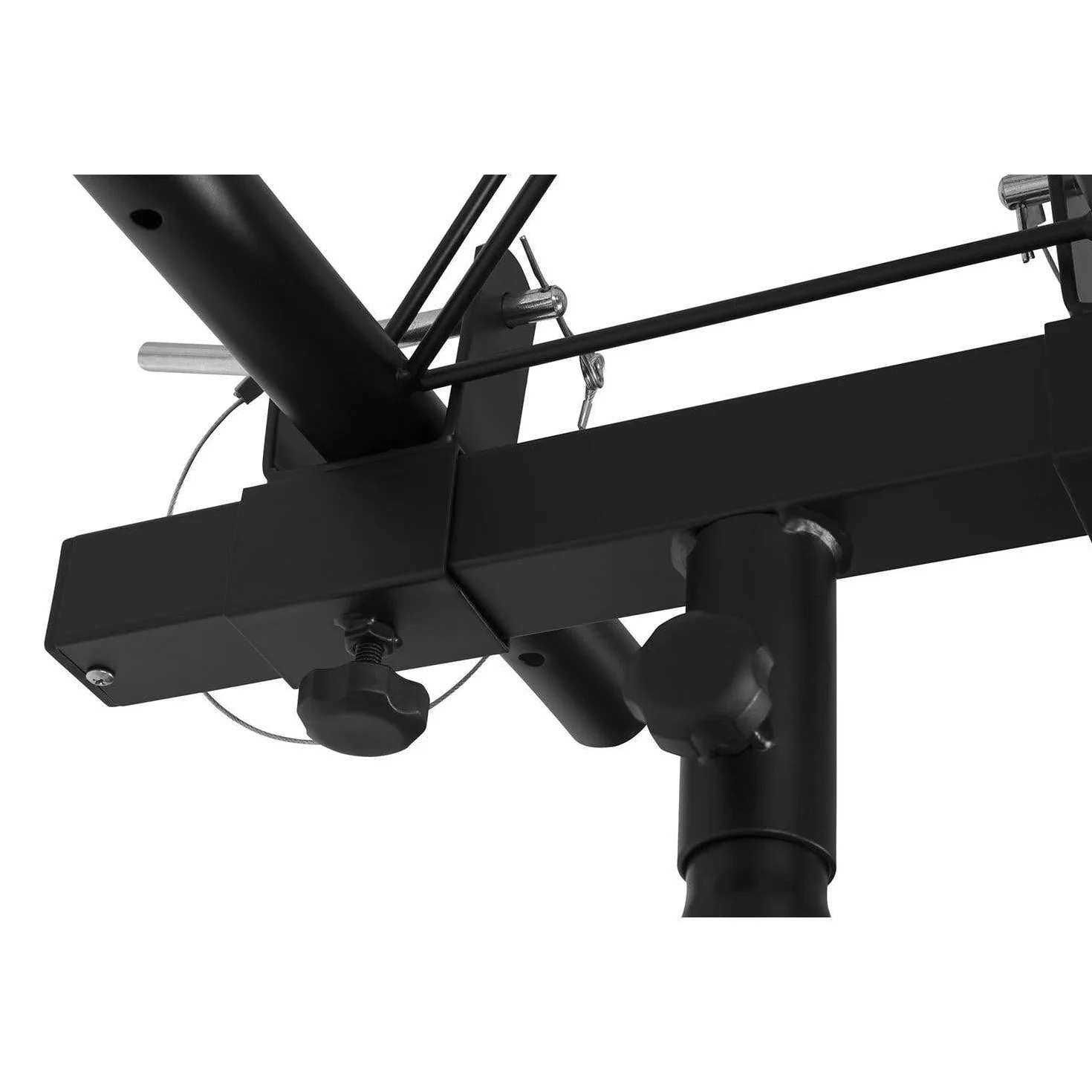 Beamz LB100T Puente de luces con truss y 2 soportes, sistema de truss móvil de 100 kg máx., juego completo de soportes para DJ, 2x truss de 3 puntos de 1,5 m, 2x trípode de 4 m de altura máx. negro
