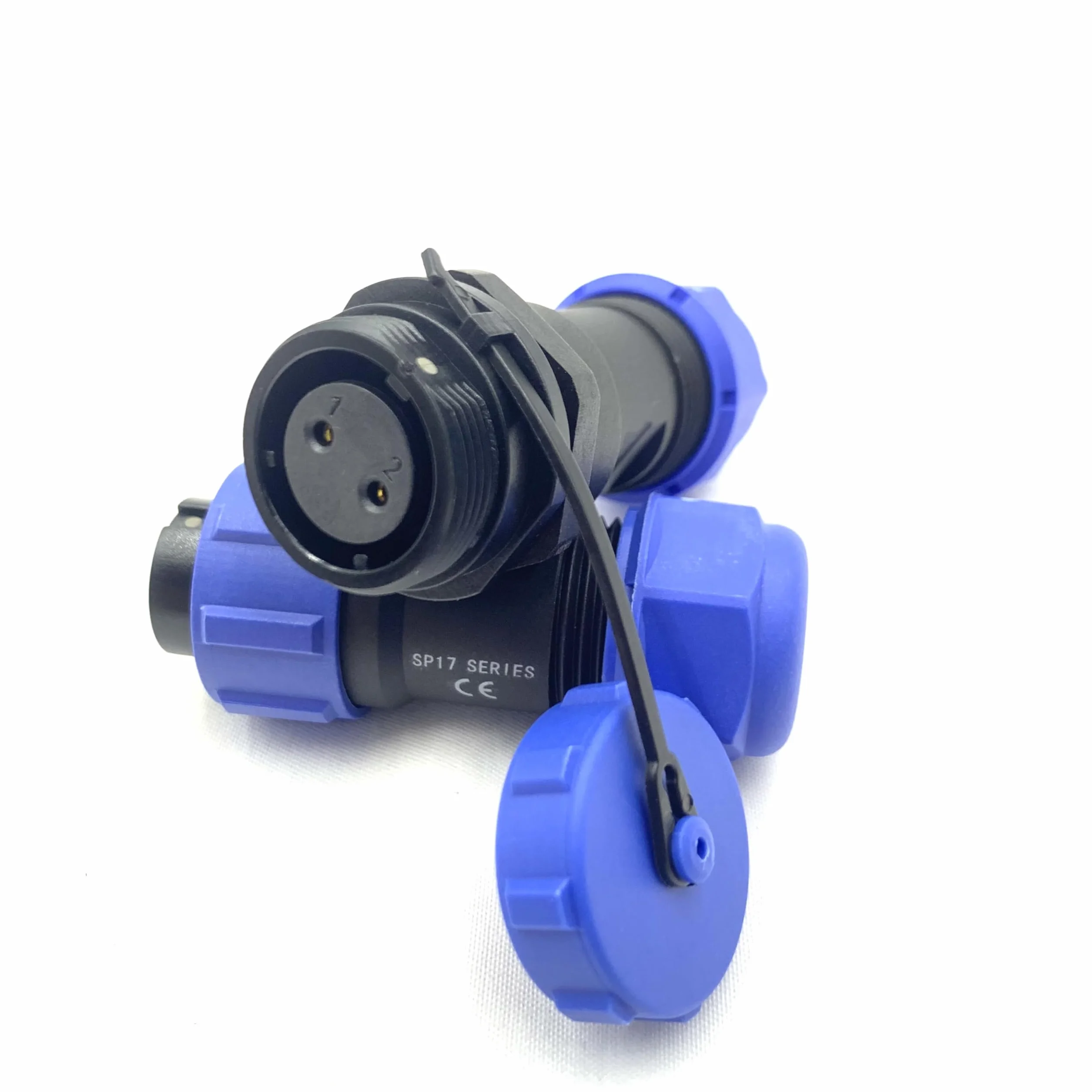 2 conectores SP17 de 2 pines - Conector de aviación macho y hembra - Conector de cable IP68 - 2 pines - para lámparas exteriores - 500 V 10 A