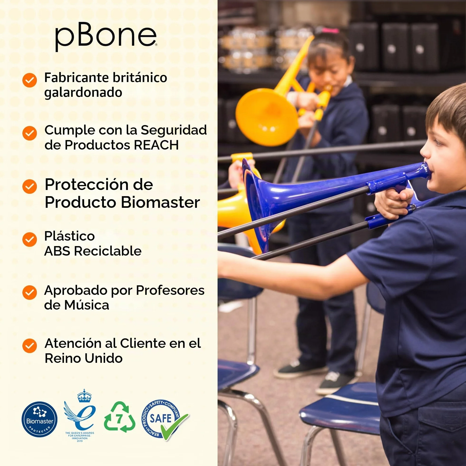 PBone 700639 - Trombón con boquilla y funda, color Azul