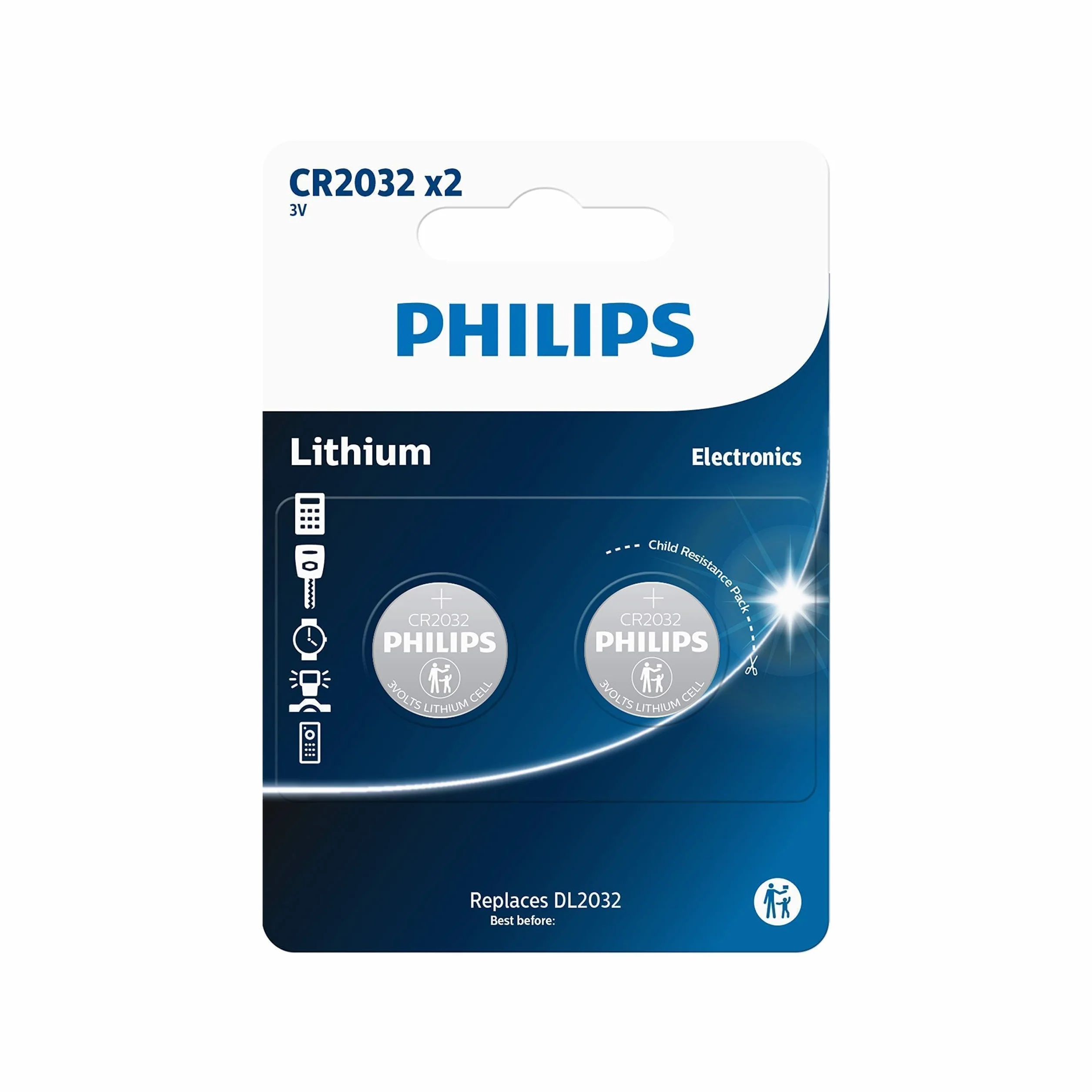 Philips CR2032 Pila Litio 3V 210 mAh 2 szt.
