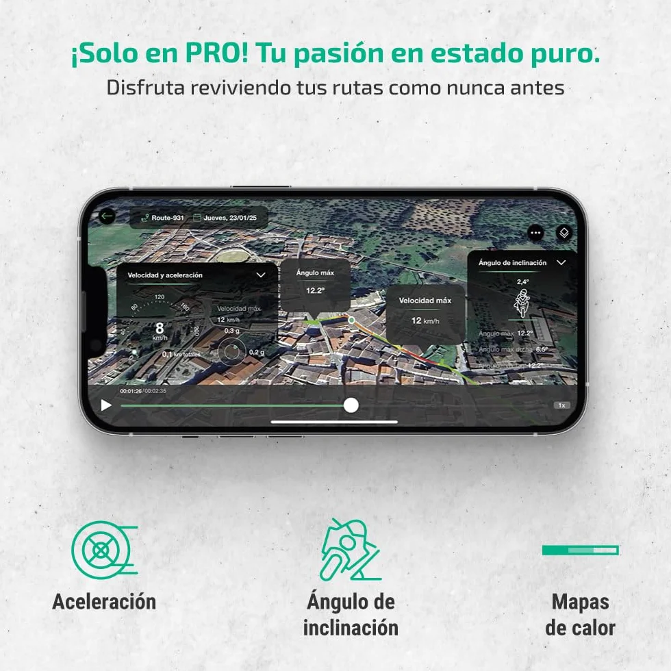 KOMOBI Pro Localizador GPS para Moto con Alarma Antirrobo, Seguimiento en Tiempo Real, Detección de Accidentes