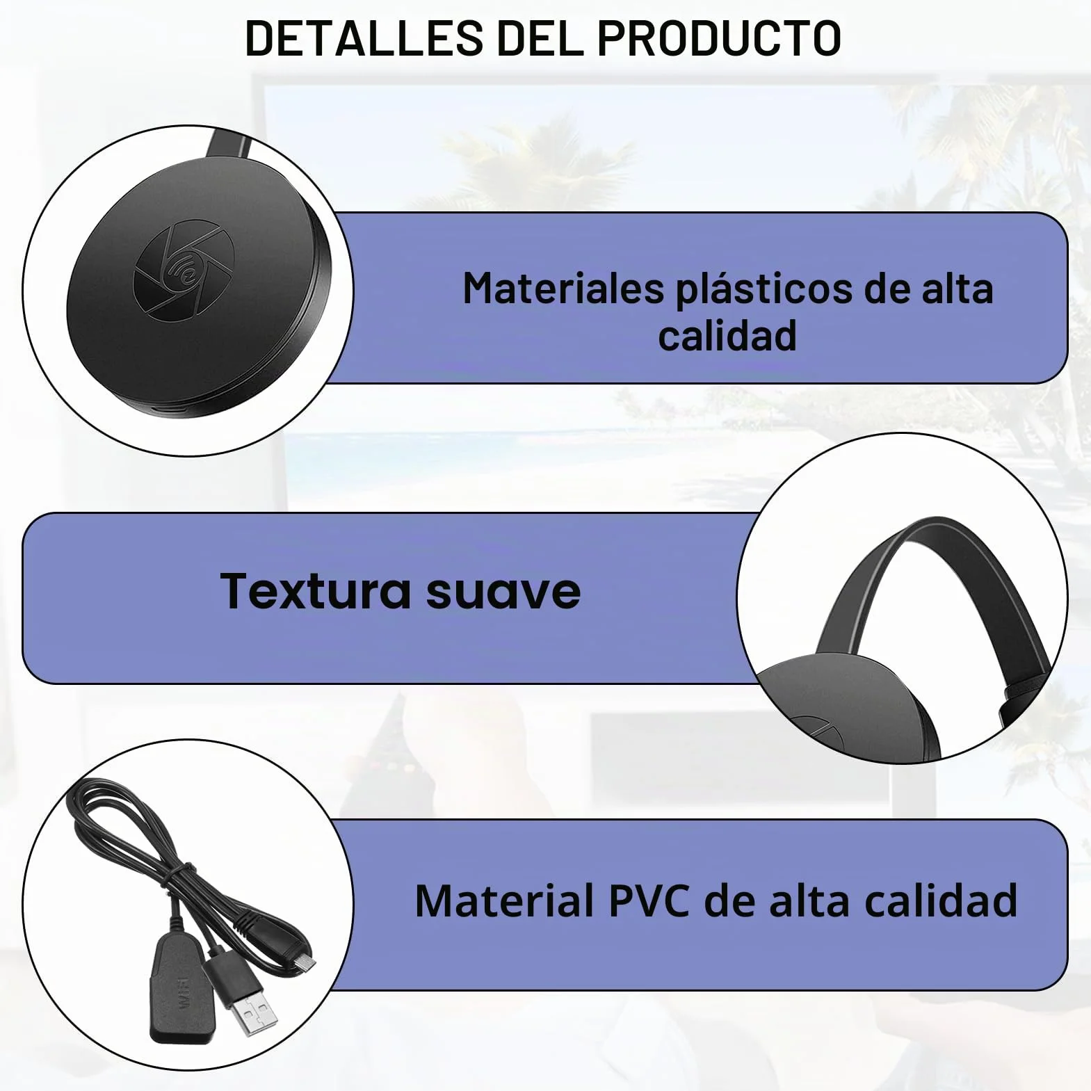 Google Chromecast, dongle HDMI inalámbrico 1080P, Miracast, compatible con DLNA AirPlay AirMirror