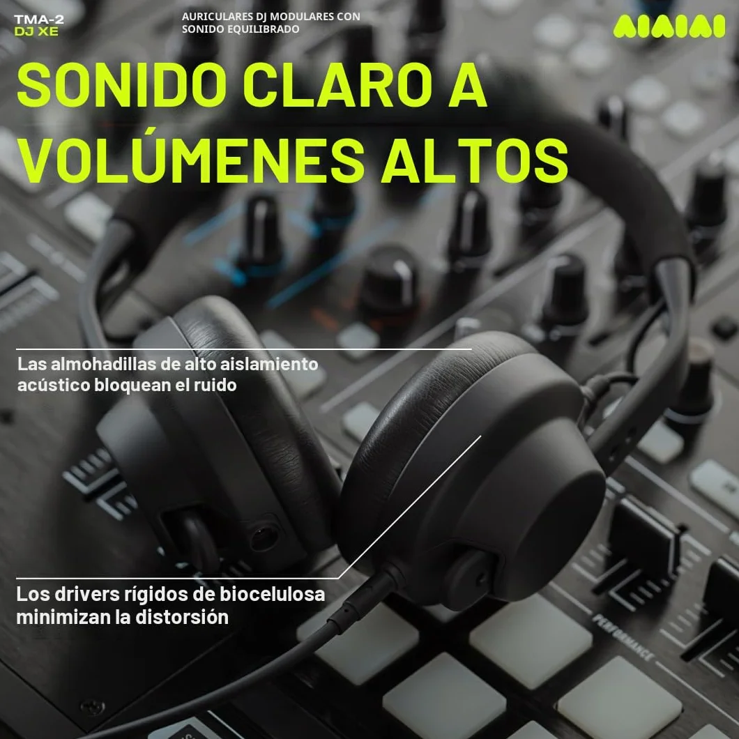 Aiaiai TMA-2 DJ XE - Auriculares DJ Profesionales on-Ear con Sonido equilibrado y Claro, Almohadillas de Alto Aislamiento y Peso de Solo 168 g, diseño Modular con Piezas fácilmente reemplazables