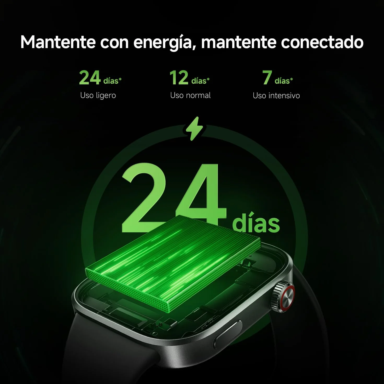 XIAOMI Redmi Watch 6, Reloj Inteligente Mujer y Hombre, Pantalla AMOLED 2.07'', Monitoreo cardíaco, sueño y estrés, 150+ Modos Deportivos, 24 Días de Batería, 5ATM, GPS, iOS & Android, Negro