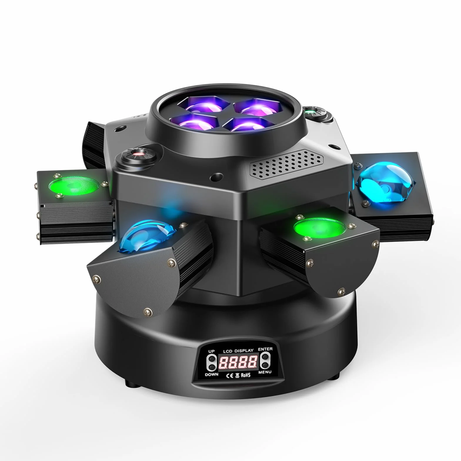 180W Cabeza Móvil LED RGBW Luz Discoteca 19CH Beam Moving Head para Fiestas Bodas Bar Iluminación de escenarios